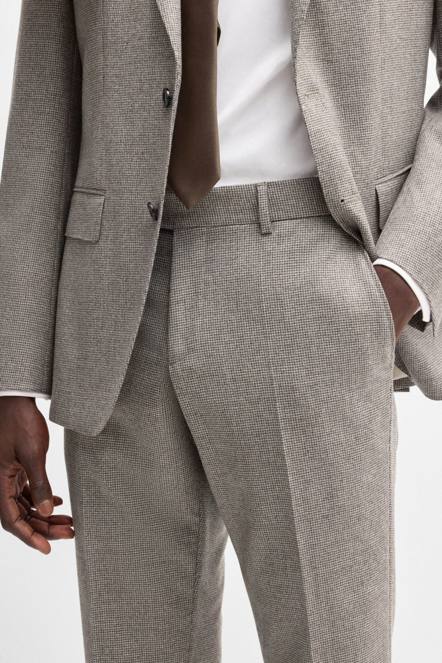 BOSS ΠΑΝΤΕΛΟΝΙ CHINO ΜΙΚΡΟΣΧΕΔΙΟ SLIM FIT Η-GENIUS-DTL-243 ΓΚΡΙ φωτογραφία