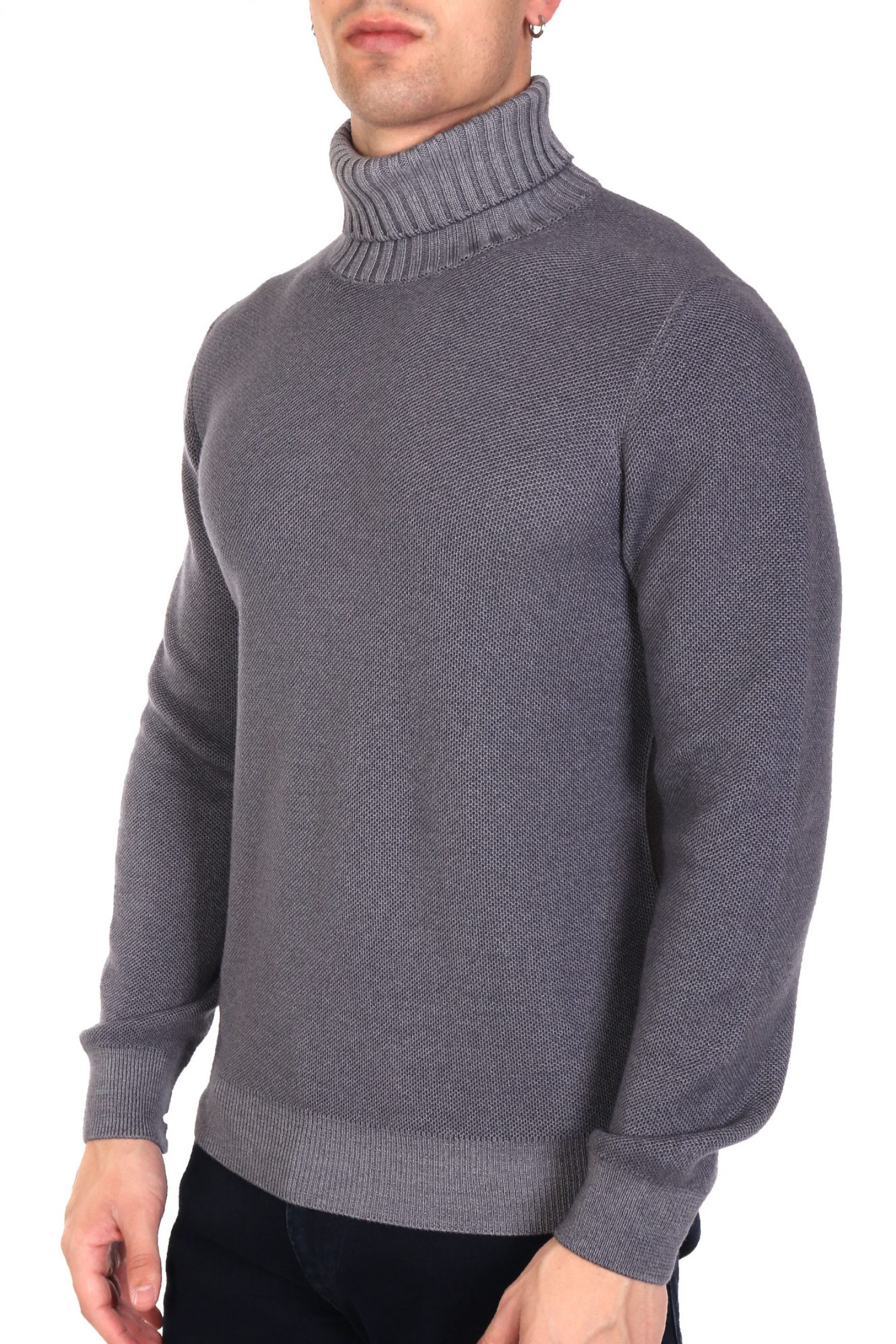 GRAN SASSO ΠΛΕΚΤΟ TURTLE NECK ΓΚΡΙ φωτογραφία