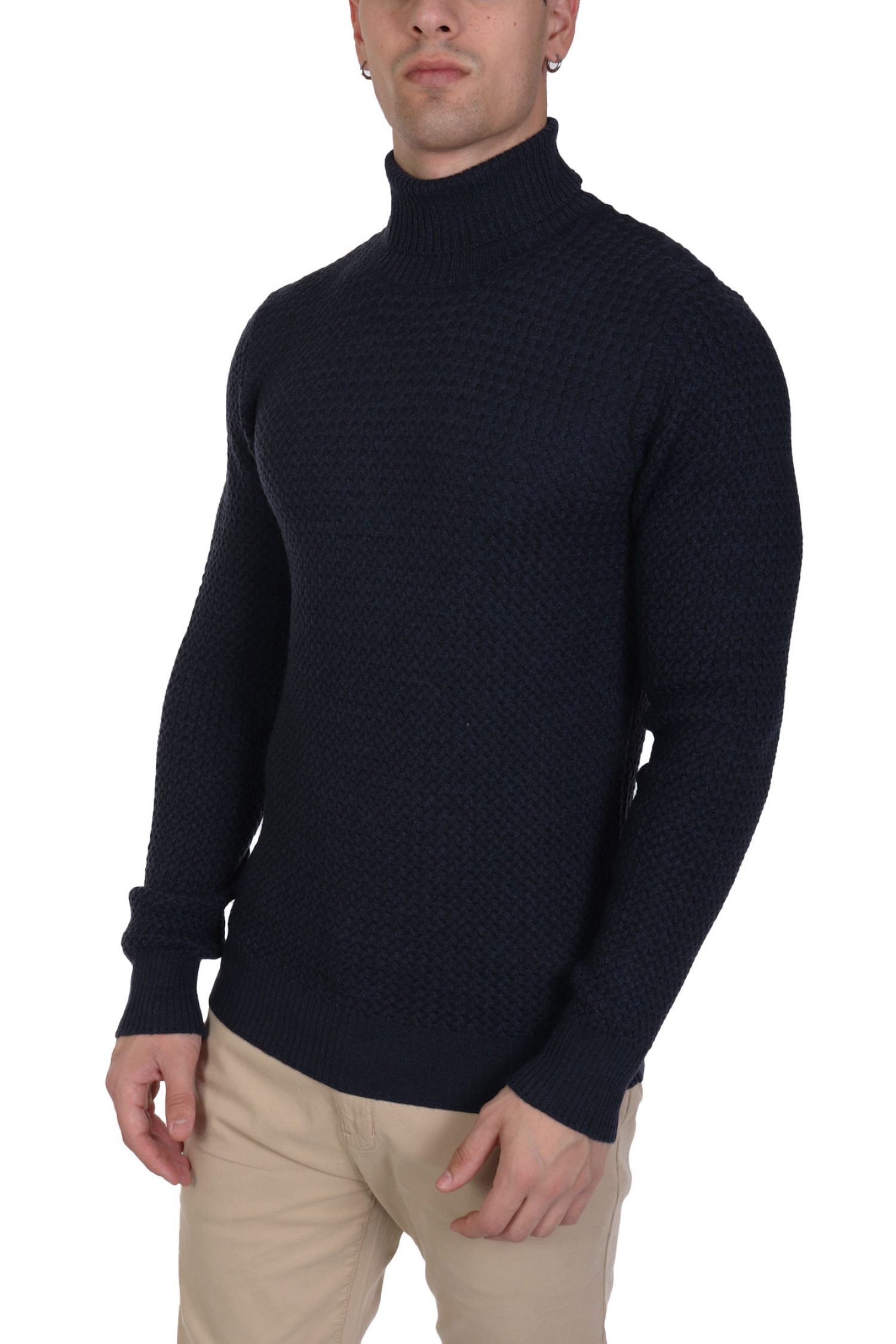 GRAN SASSO ΠΛΕΚΤΟ TURTLE NECK ΜΠΛΕ φωτογραφία