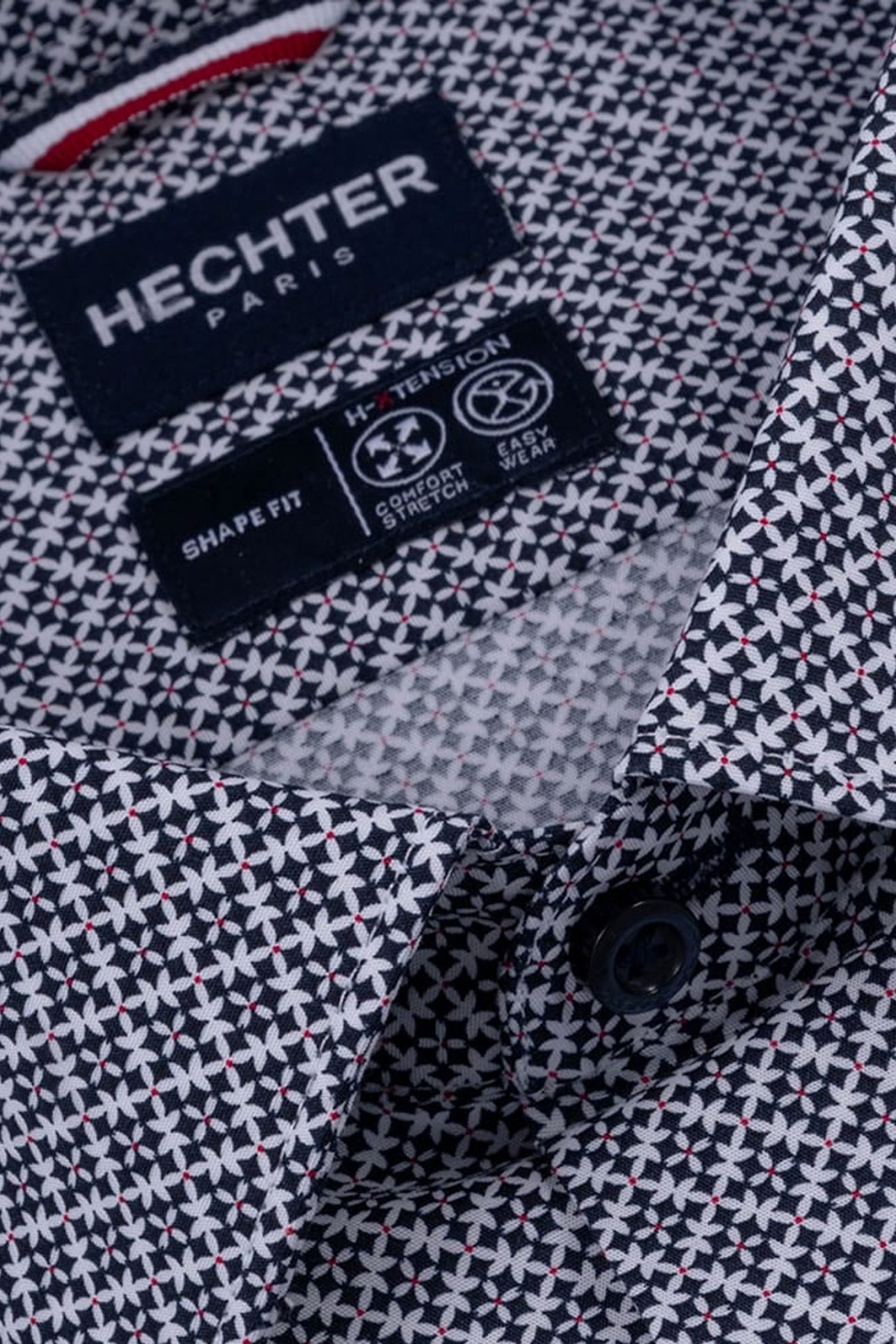 HECHTER ΠΟΥΚΑΜΙΣΟ SHAPEFIT H-XTENSION ΜΙΚΡΟΣΧΕΔΙΟ ΜΠΛΕ-ΛΕΥΚΟ