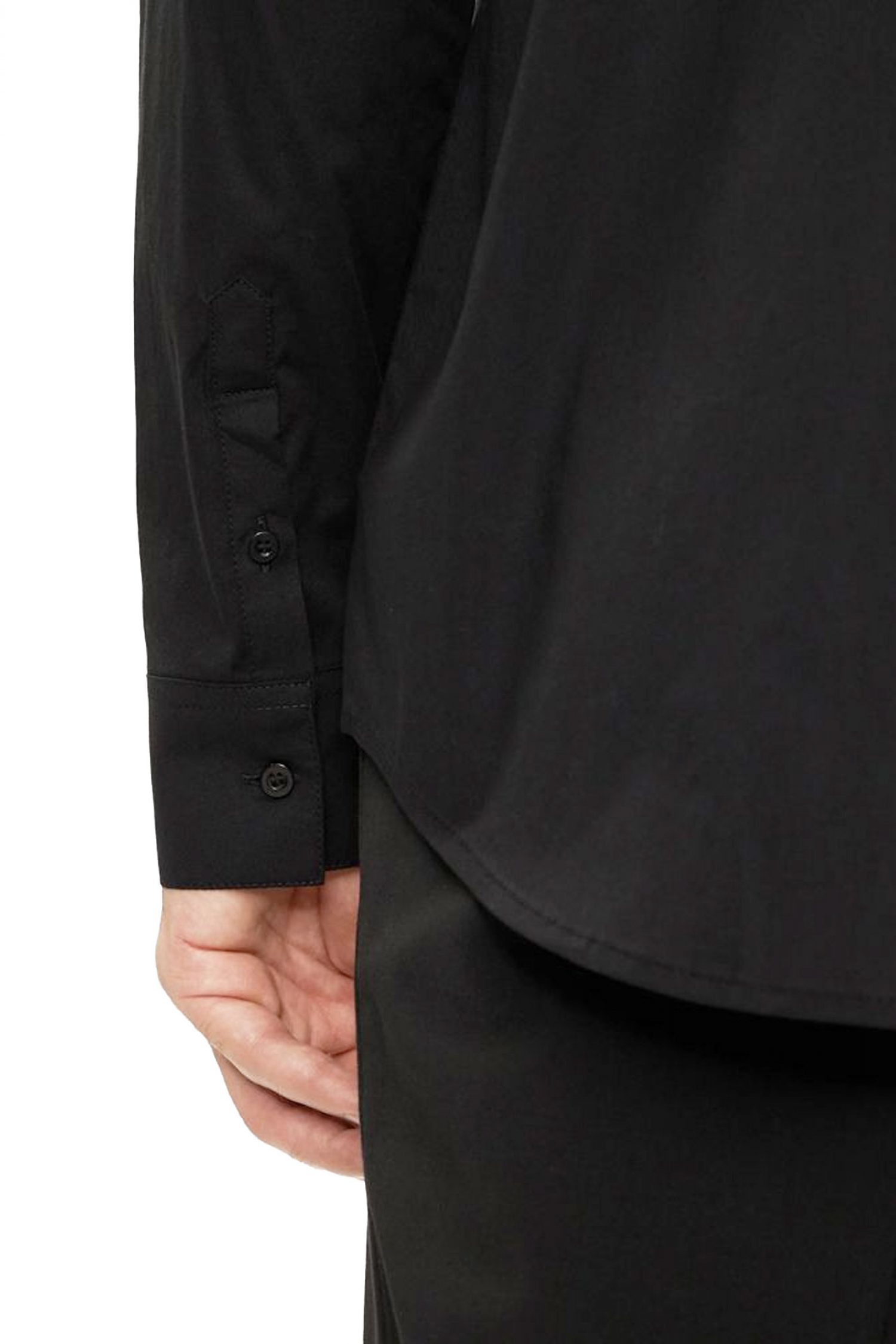 KARL LAGERFELD ΠΟΥΚΑΜΙΣΟ METALLIC LOGO ΜΑΥΡΟ