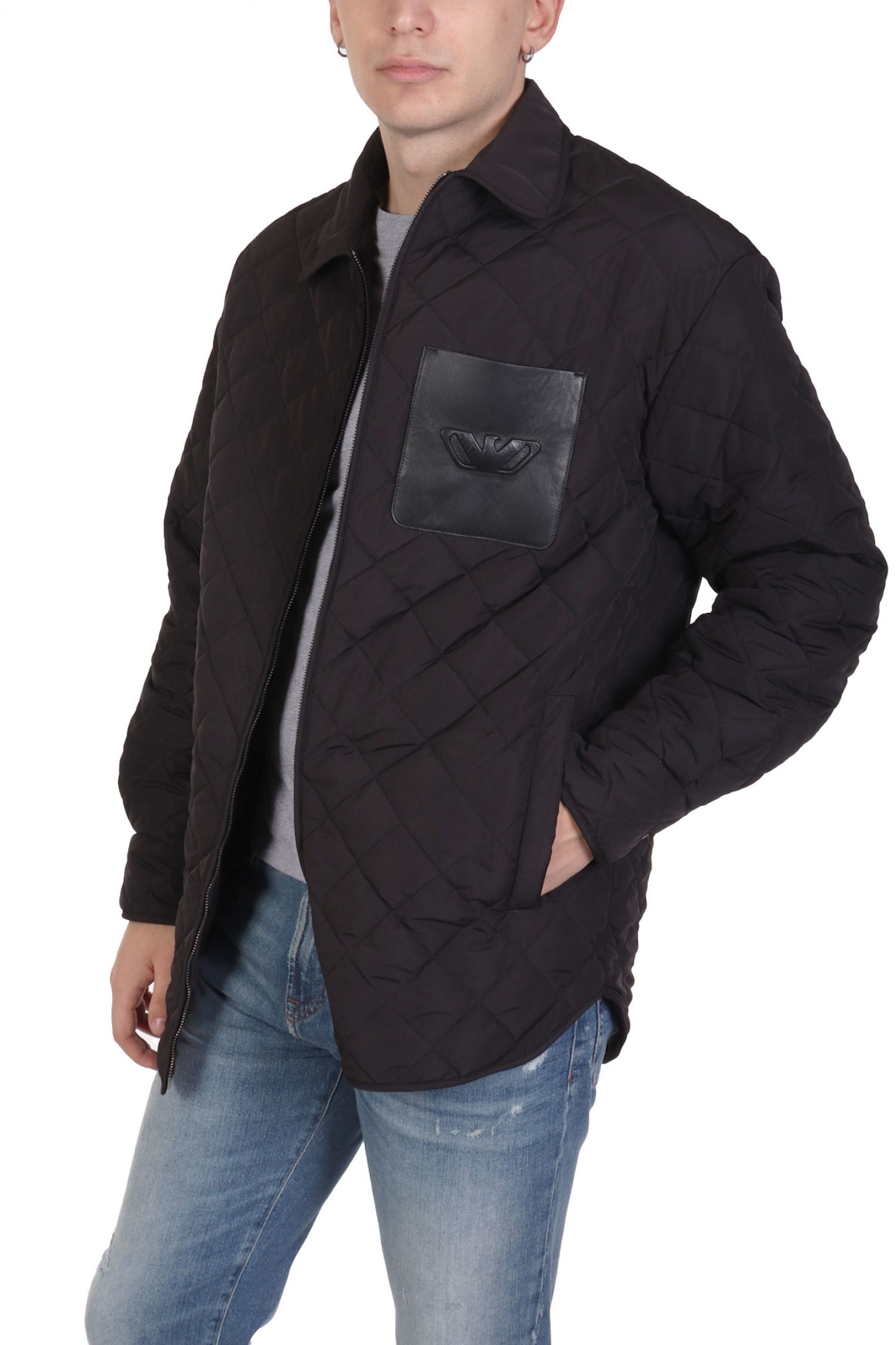 EMPORIO ARMANI ΜΠΟΥΦΑΝ JACKET ΚΑΠΙΤΟΝΕ MAYΡΟ φωτογραφία