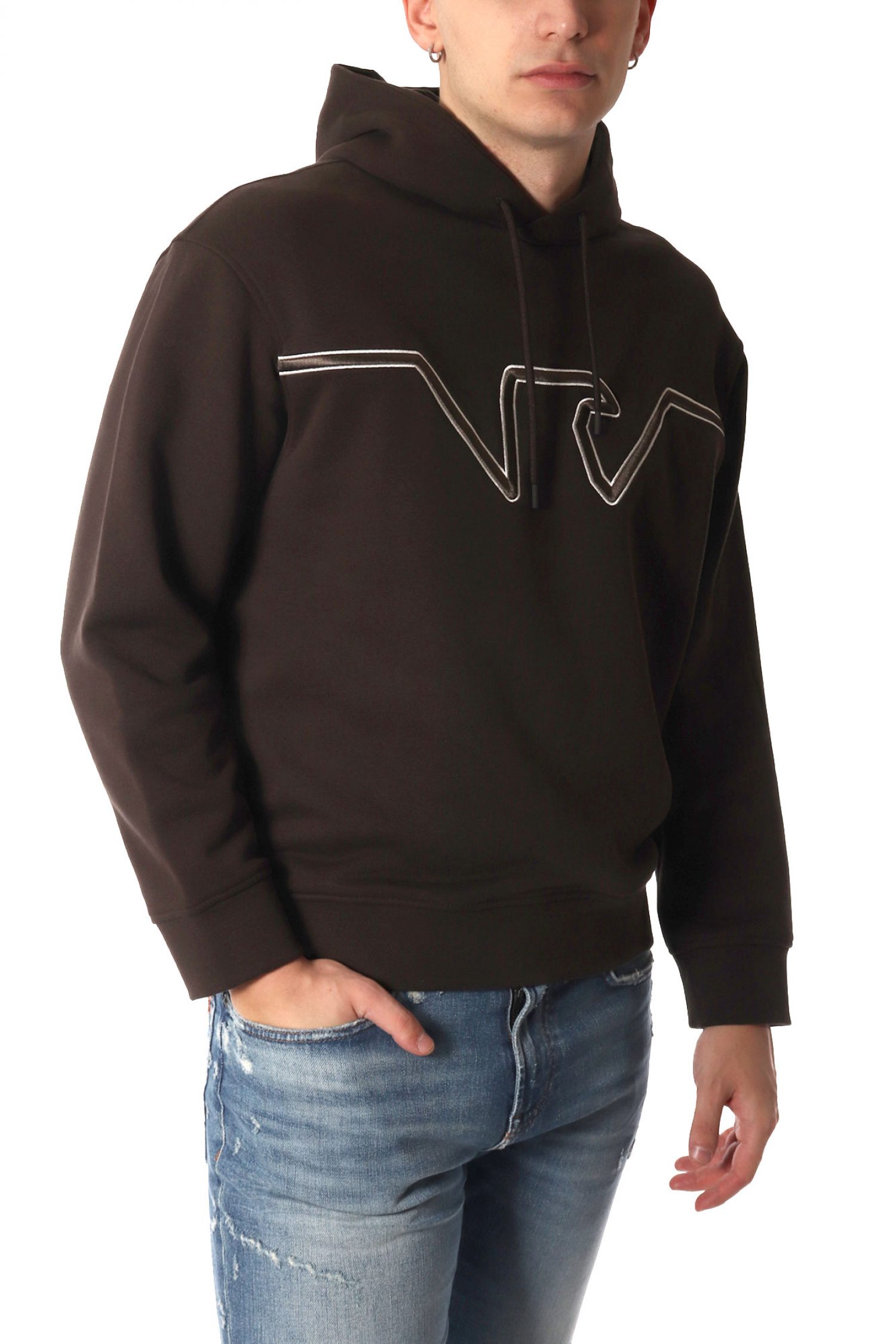 EMPORIO ARMANI ΦΟΥΤΕΡ HOODIE BIG EAGLE LOGO ΧΑΚΙ