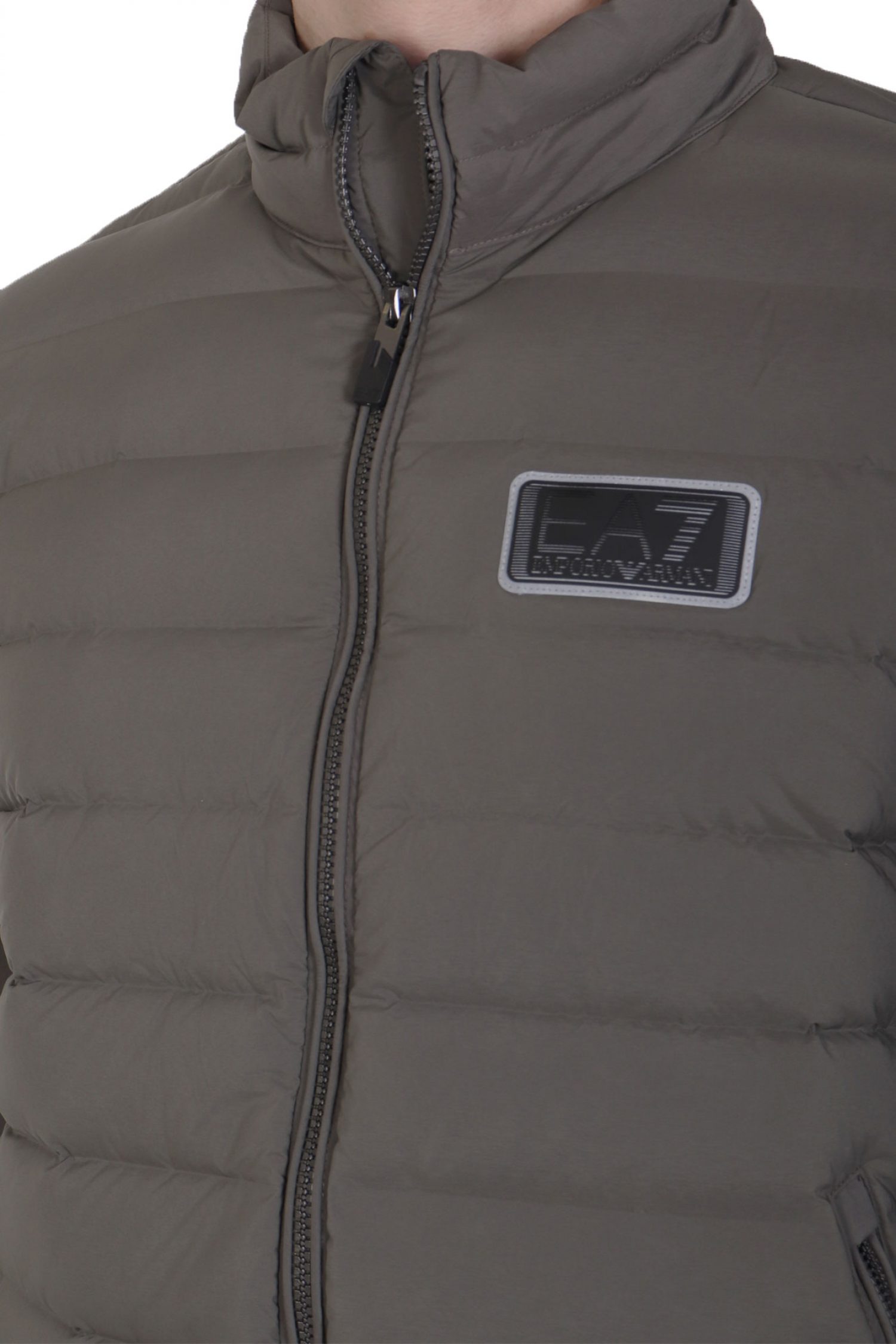 ARMANI 7 ΜΠΟΥΦΑΝ PUFFER LOGO ΓΚΡΙ-ΧΑΚΙ