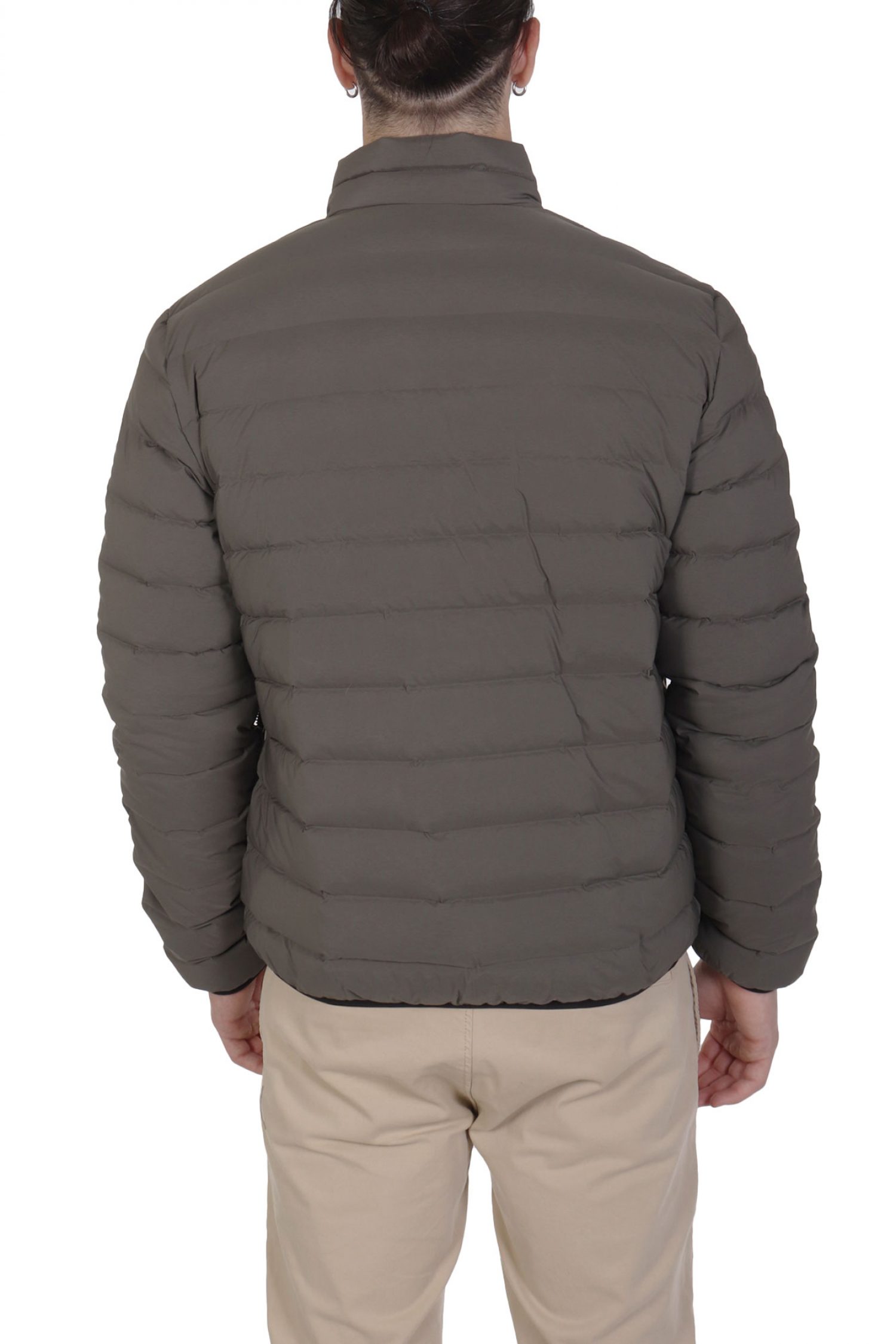 ARMANI 7 ΜΠΟΥΦΑΝ PUFFER LOGO ΓΚΡΙ-ΧΑΚΙ