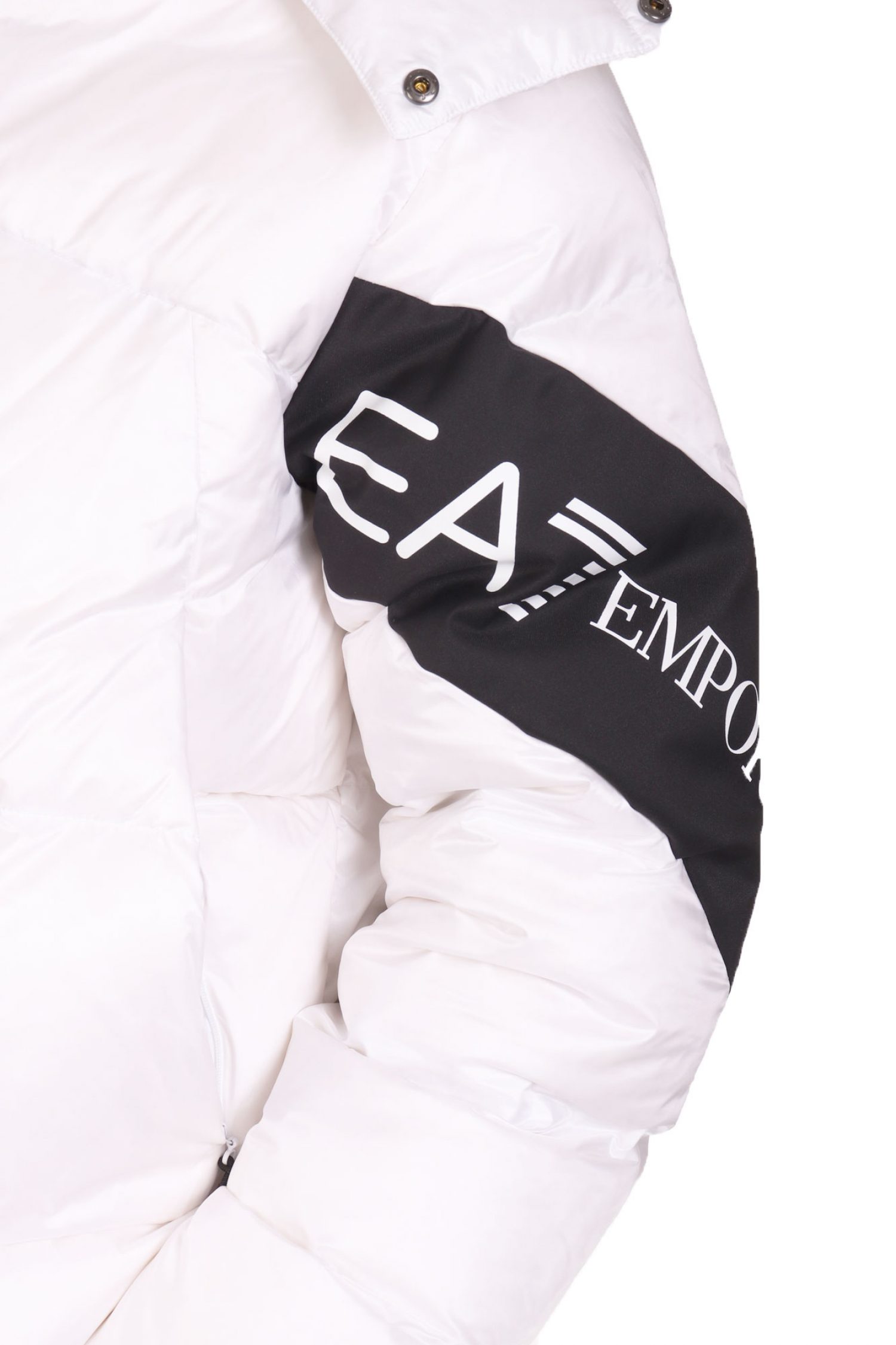 ARMANI 7 ΜΠΟΥΦΑΝ PUFFER ΑΠΟΣΠΩΜΕΝΗ ΚΟΥΚΟΥΛΑ LOGO ΛΕΥΚΟ
