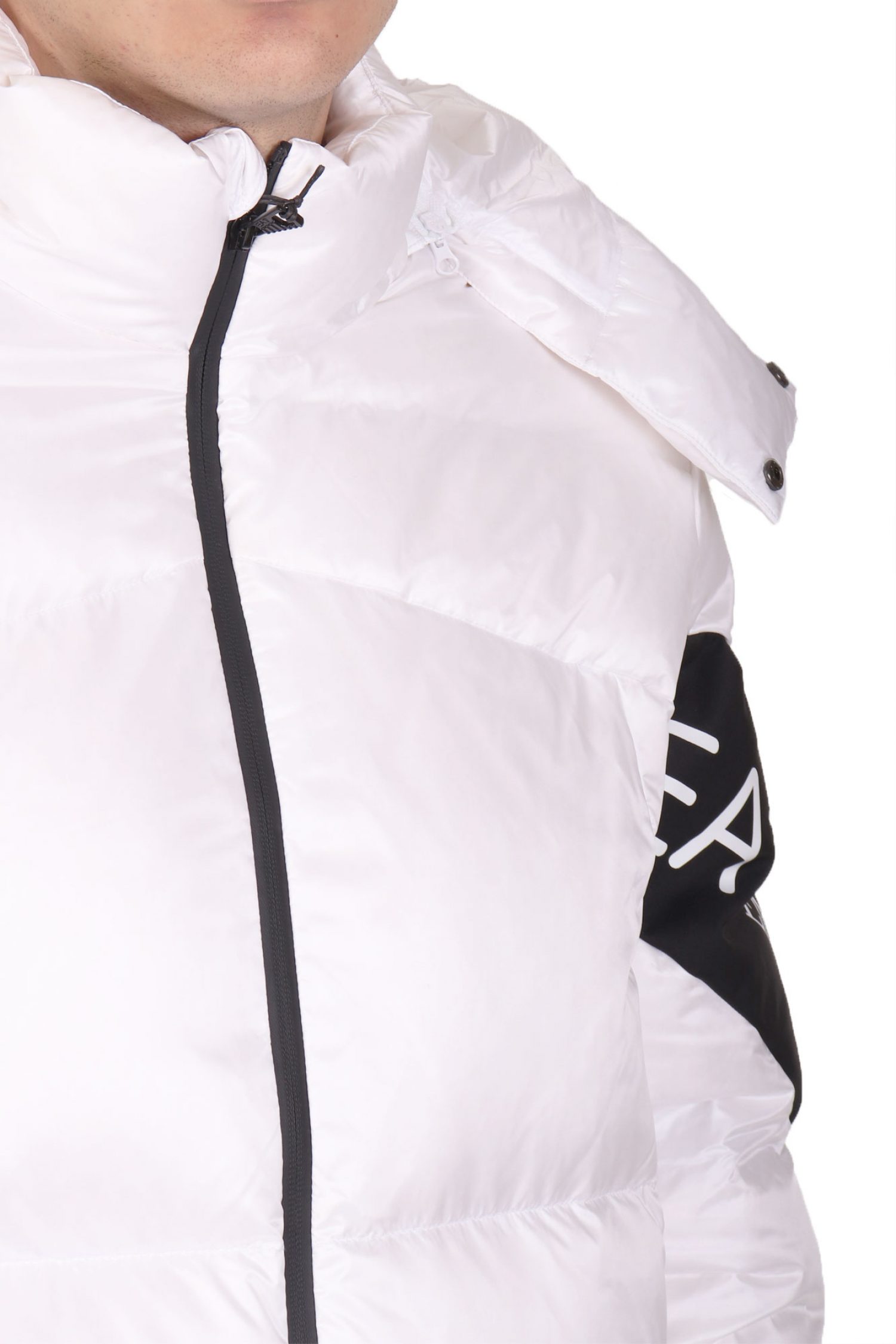 ARMANI 7 ΜΠΟΥΦΑΝ PUFFER ΑΠΟΣΠΩΜΕΝΗ ΚΟΥΚΟΥΛΑ LOGO ΛΕΥΚΟ