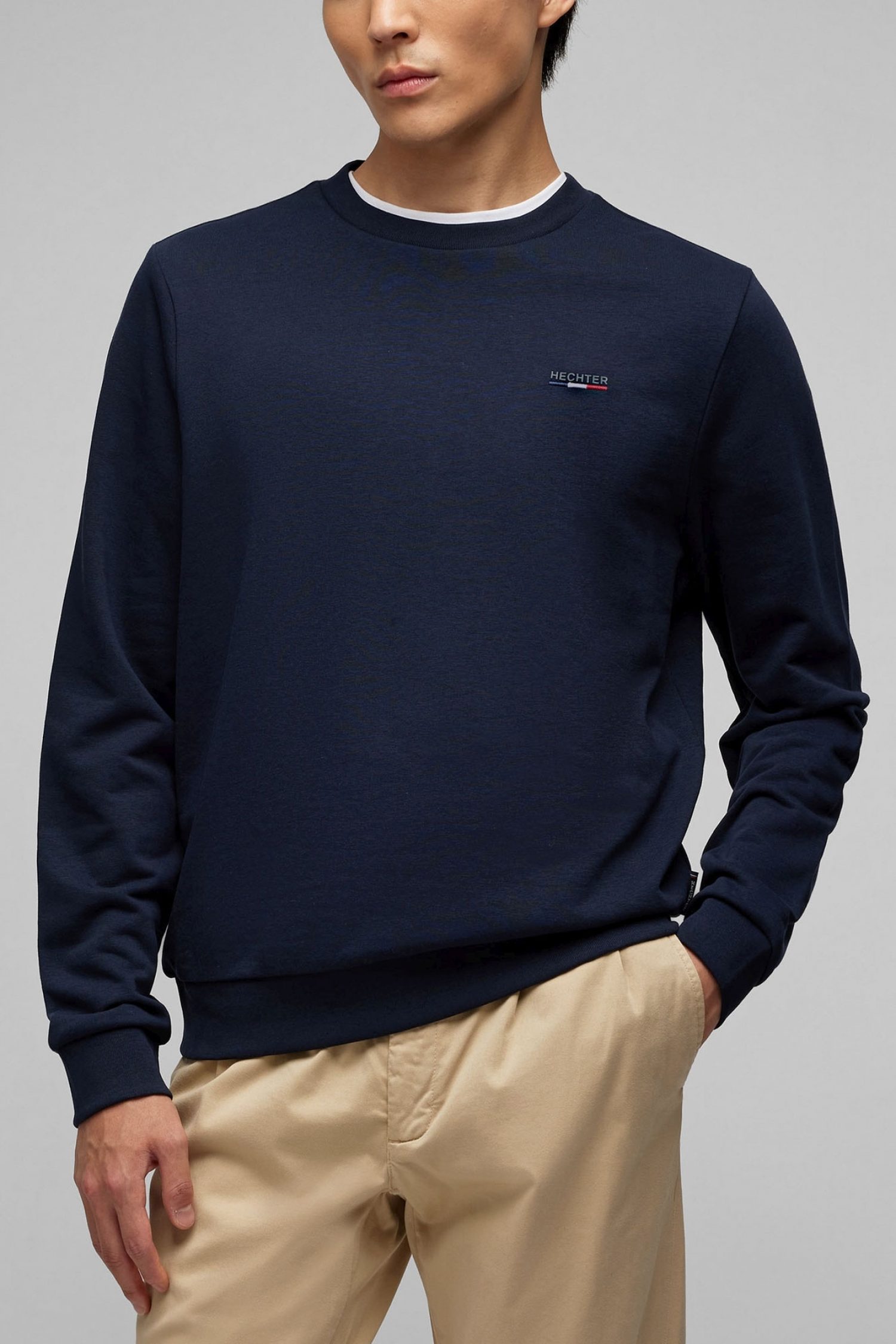 HECHTER ΦΟΥΤΕΡ CREWNECK LOGO ΜΠΛΕ ΣΚΟΥΡΟ