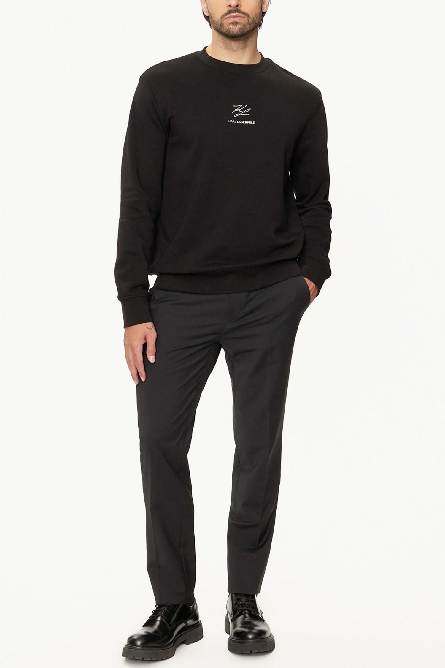 KARL LAGERFELD ΦΟΥΤΕΡ CREW NECK GOLD LOGO ΜΑΥΡΟ