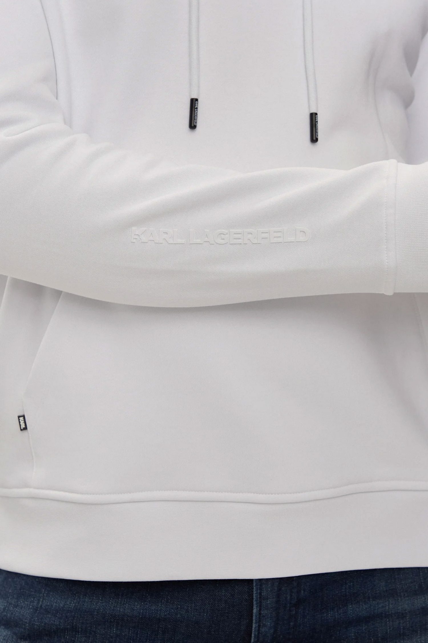 KARL LAGERFELD ΦΟΥΤΕΡ HOODIE LOGO ΛΕΥΚΟ