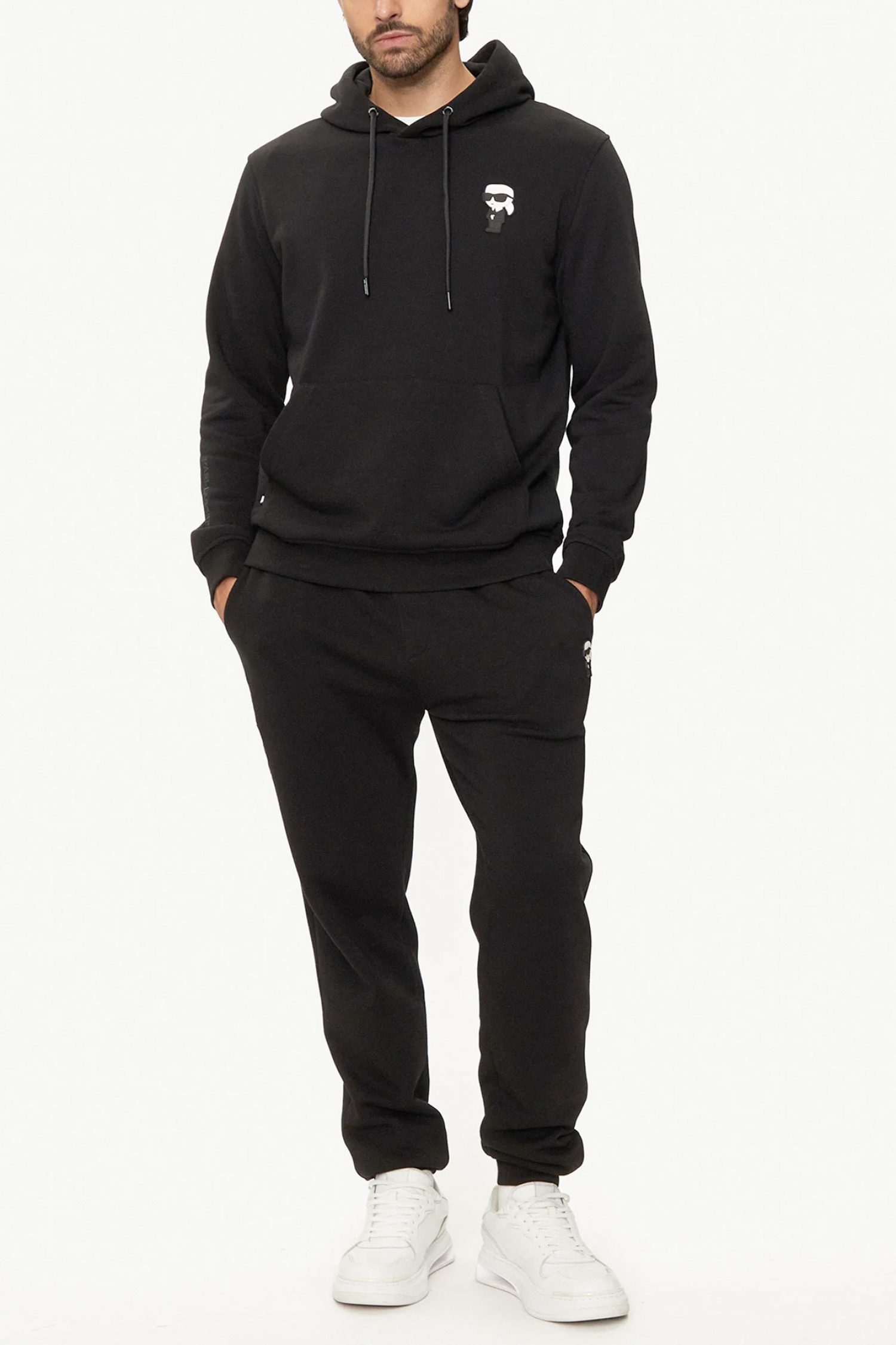 KARL LAGERFELD ΦΟΥΤΕΡ HOODIE LOGO ΜΑΥΡΟ