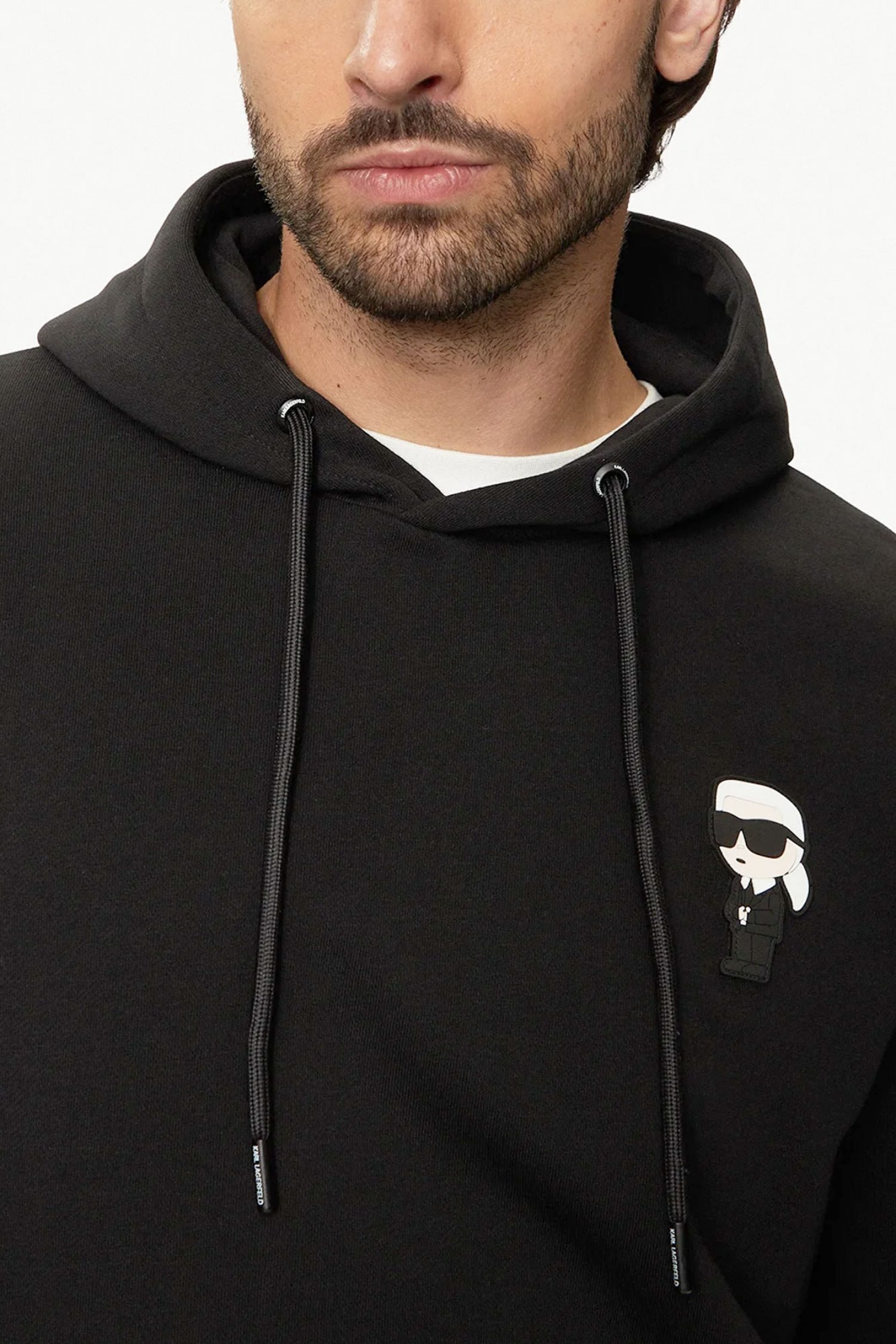 KARL LAGERFELD ΦΟΥΤΕΡ HOODIE LOGO ΜΑΥΡΟ