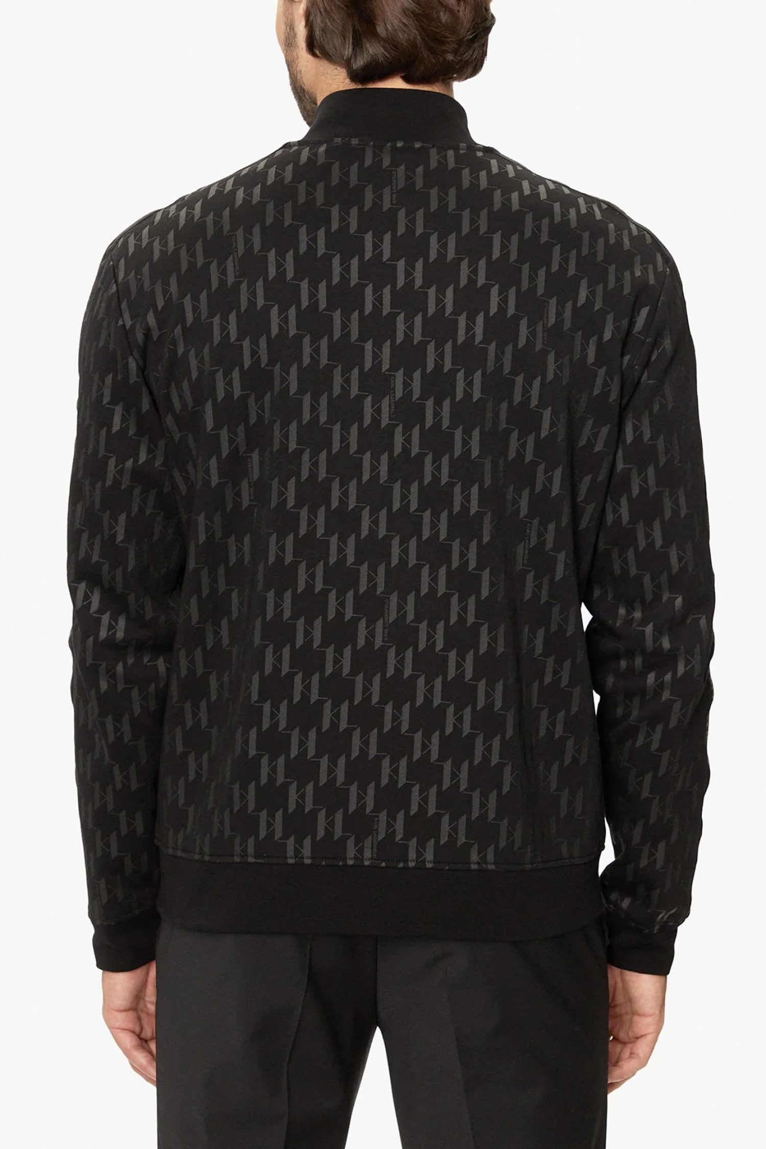 KARL LAGERFELD ΦΟΥΤΕΡ FULLZIP ALL OVER LOGO ΜΑΥΡΟ φωτογραφία