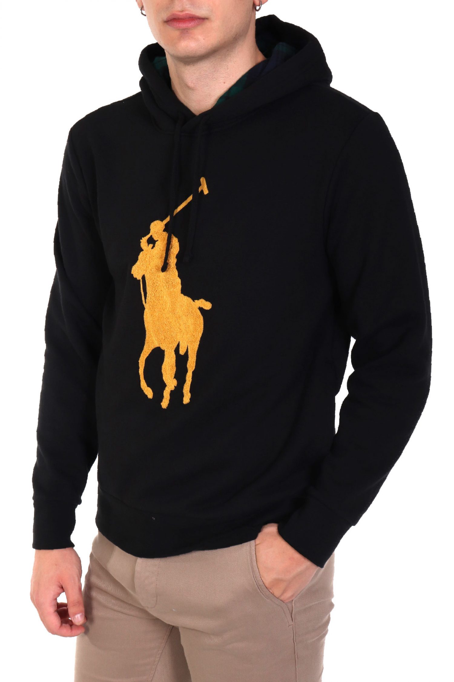 RALPH LAUREN ΦΟΥΤΕΡ HOODIE BIG PONY LOGO ΜΑΥΡΟ φωτογραφία
