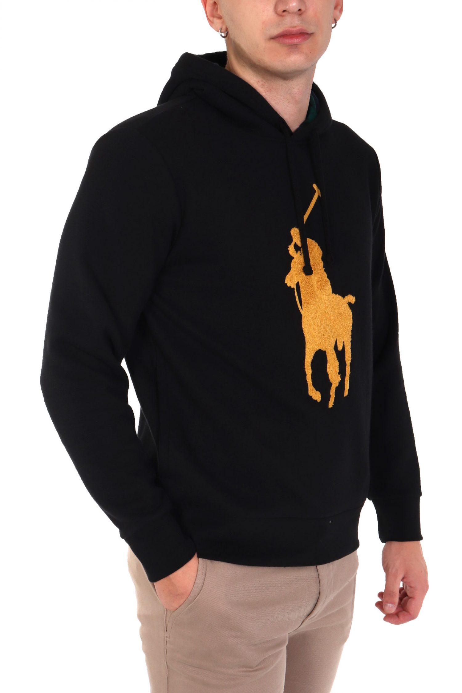 RALPH LAUREN ΦΟΥΤΕΡ HOODIE BIG PONY LOGO ΜΑΥΡΟ φωτογραφία