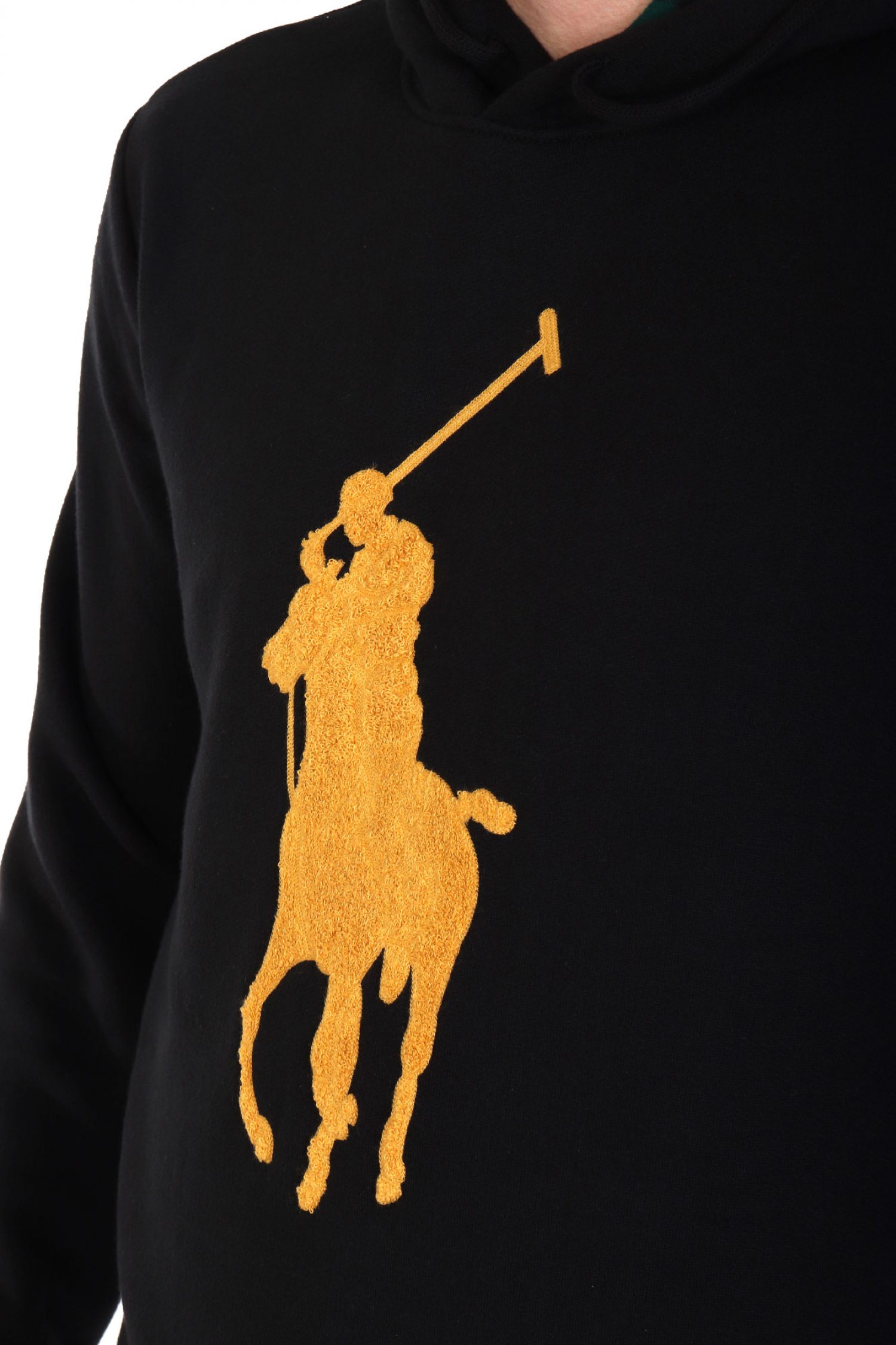 RALPH LAUREN ΦΟΥΤΕΡ HOODIE BIG PONY LOGO ΜΑΥΡΟ φωτογραφία