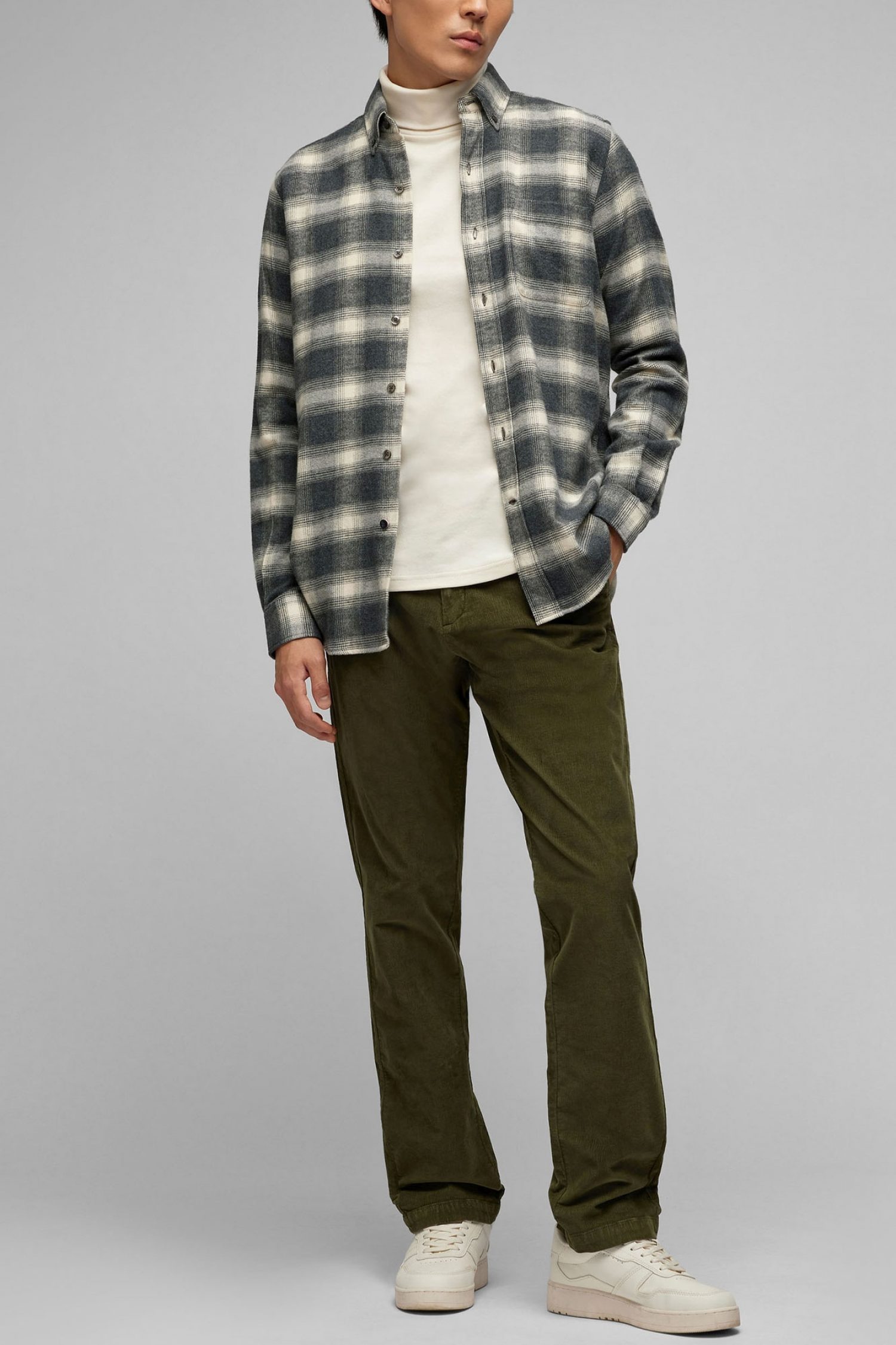 HECHTER T-SHIRT JERSEY ROLLNECK LOGO ΛΕΥΚΟ