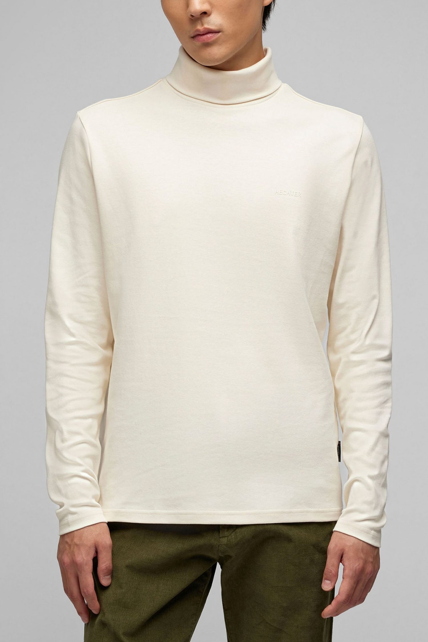 HECHTER T-SHIRT JERSEY ROLLNECK LOGO ΛΕΥΚΟ