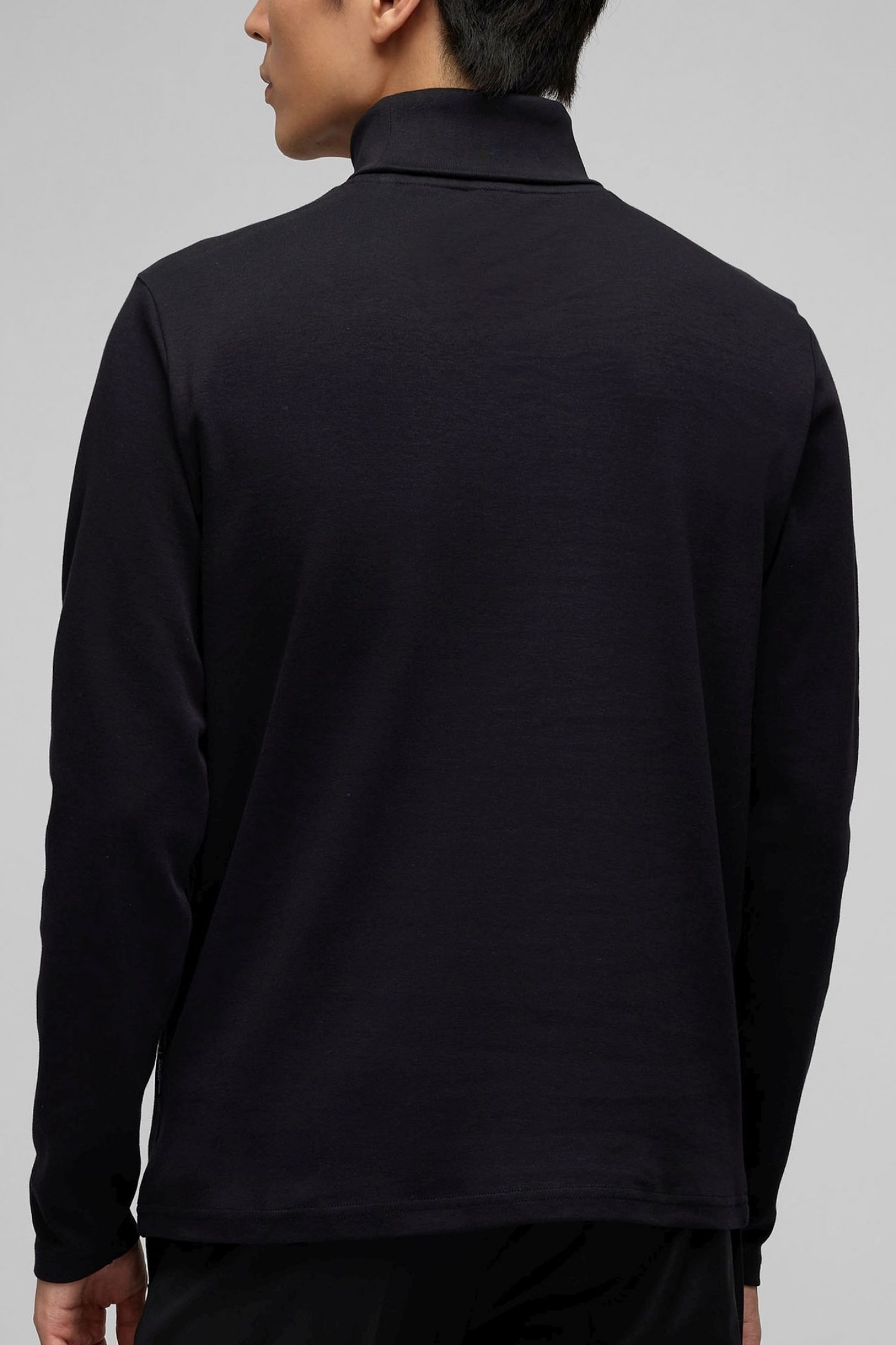 HECHTER T-SHIRT JERSEY ROLLNECK LOGO ΜΑΥΡΟ