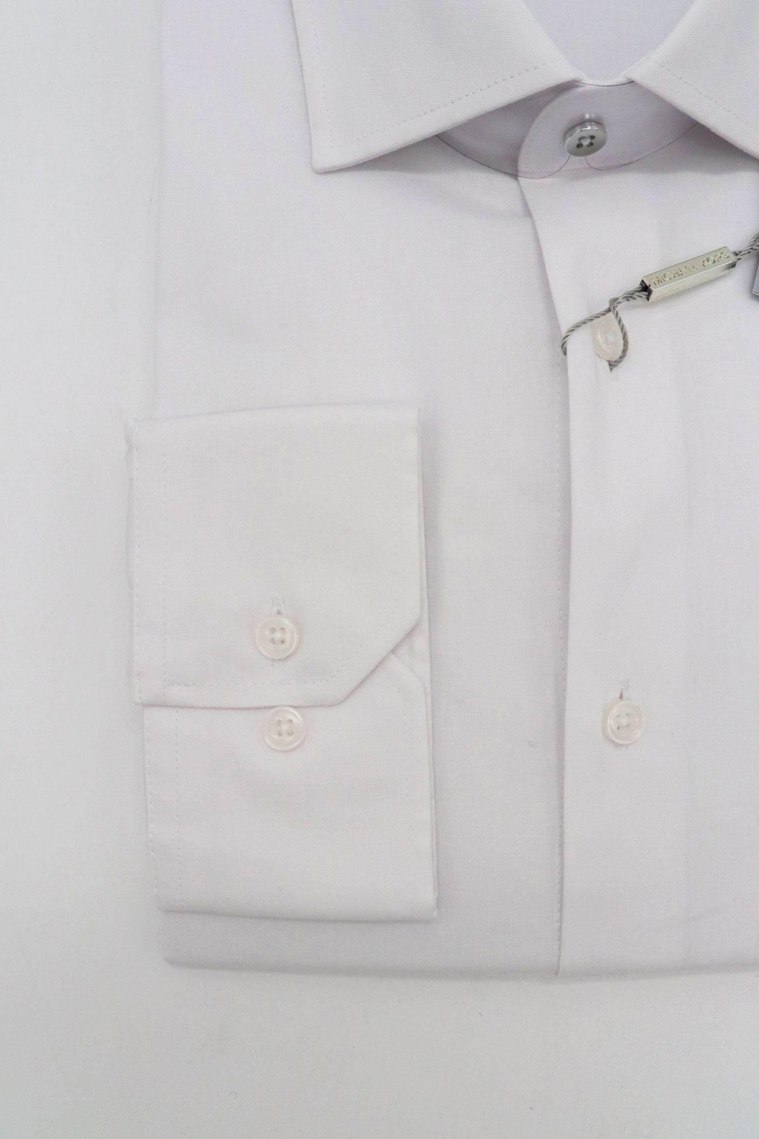 MICHAEL KORS ΠΟΥΚΑΜΙΣΟ SLIM FIT PINPOINT STRETCH ΛΕΥΚΟ