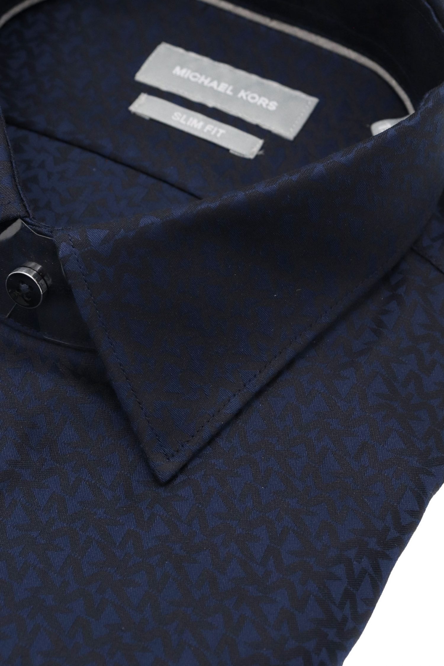 MICHAEL KORS ΠΟΥΚΑΜΙΣΟ ALL OVER LOGO ΜΠΛΕ SLIM FIT ΜΠΛΕ