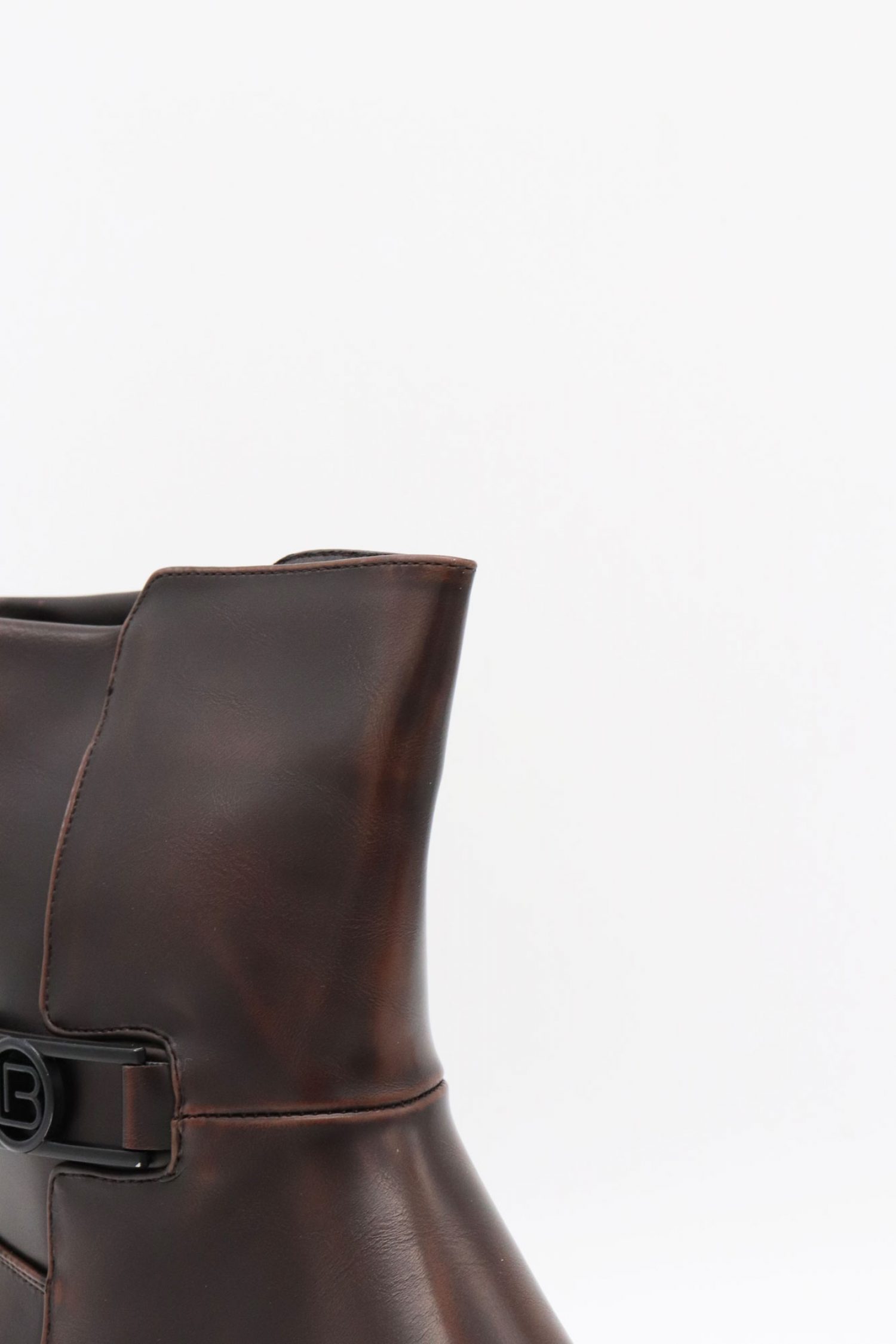 LAURA BIAGIOTTI ΠΑΠΟΥΤΣΙΑ ΜΠΟΤΑΚΙΑ ΦΕΡΜΟΥΑΡ METAΛΛΙΚΟ LOGO ΣΚΟΥΡΟ ΚΑΦΕ φωτογραφία