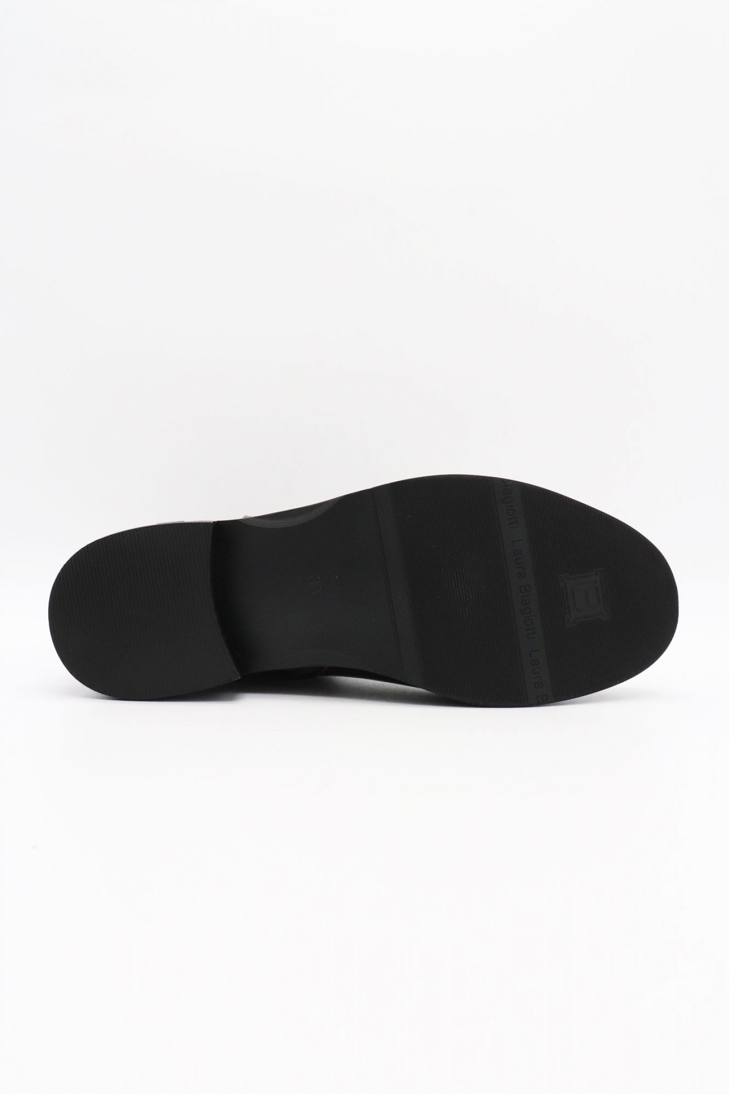 LAURA BIAGIOTTI ΠΑΠΟΥΤΣΙΑ ΜΠΟΤΑΚΙΑ ΦΕΡΜΟΥΑΡ METAΛΛΙΚΟ LOGO ΣΚΟΥΡΟ ΚΑΦΕ