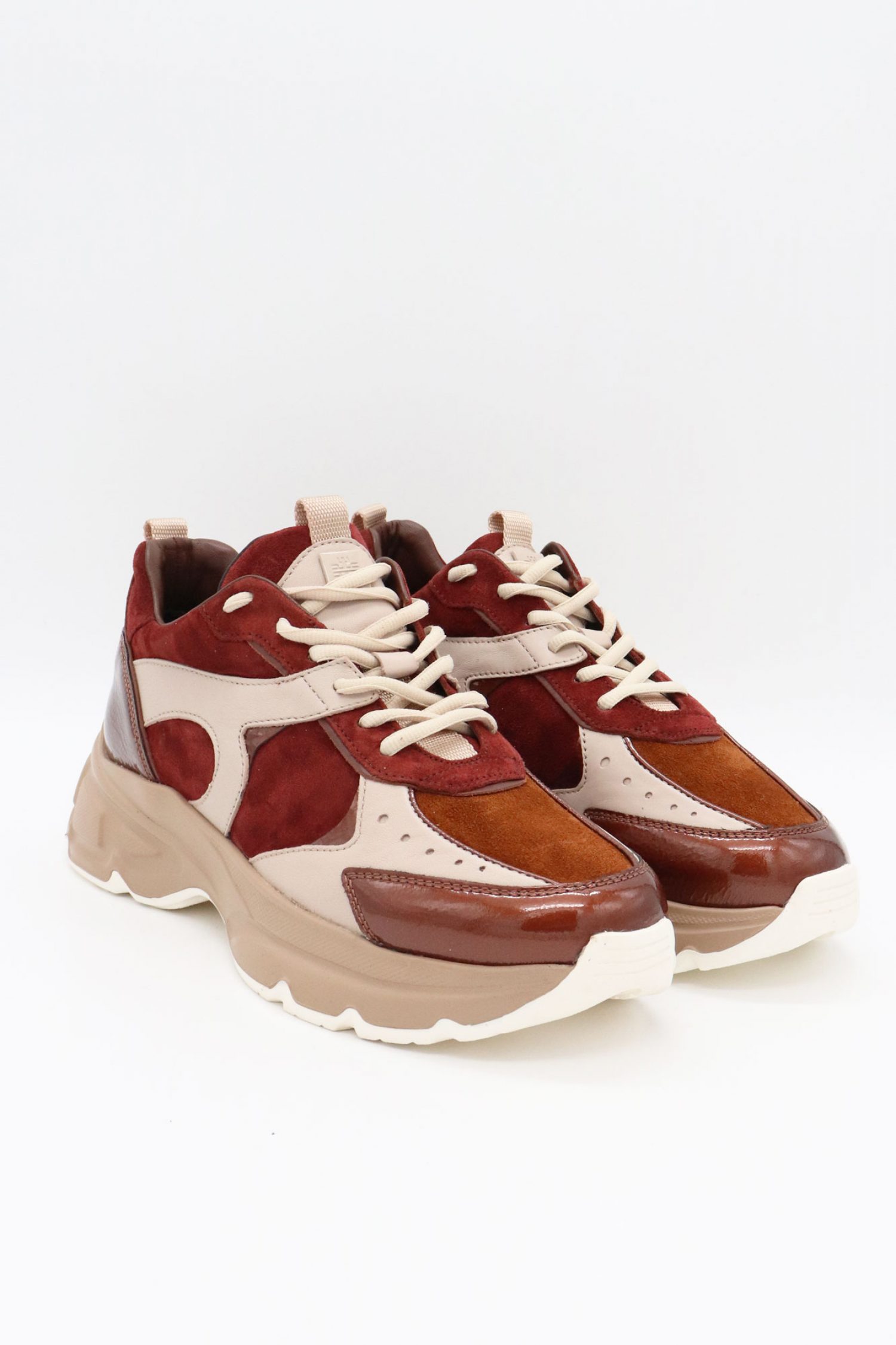 HOGL ΠΑΠΟΥΤΣΙΑ SNEAKERS METAΛΛΙΚΕΣ ΛΕΠΤΟΜΕΡΕΙΕΣ ΣΟΥΕΤ ΚΑΙ ΔΕΡΜΑ ΠΟΛΥΧΡΩΜΟ ΜΠΕΖ/ΜΠΟΡΝΤΩ/ΚΑΦΕ φωτογραφία