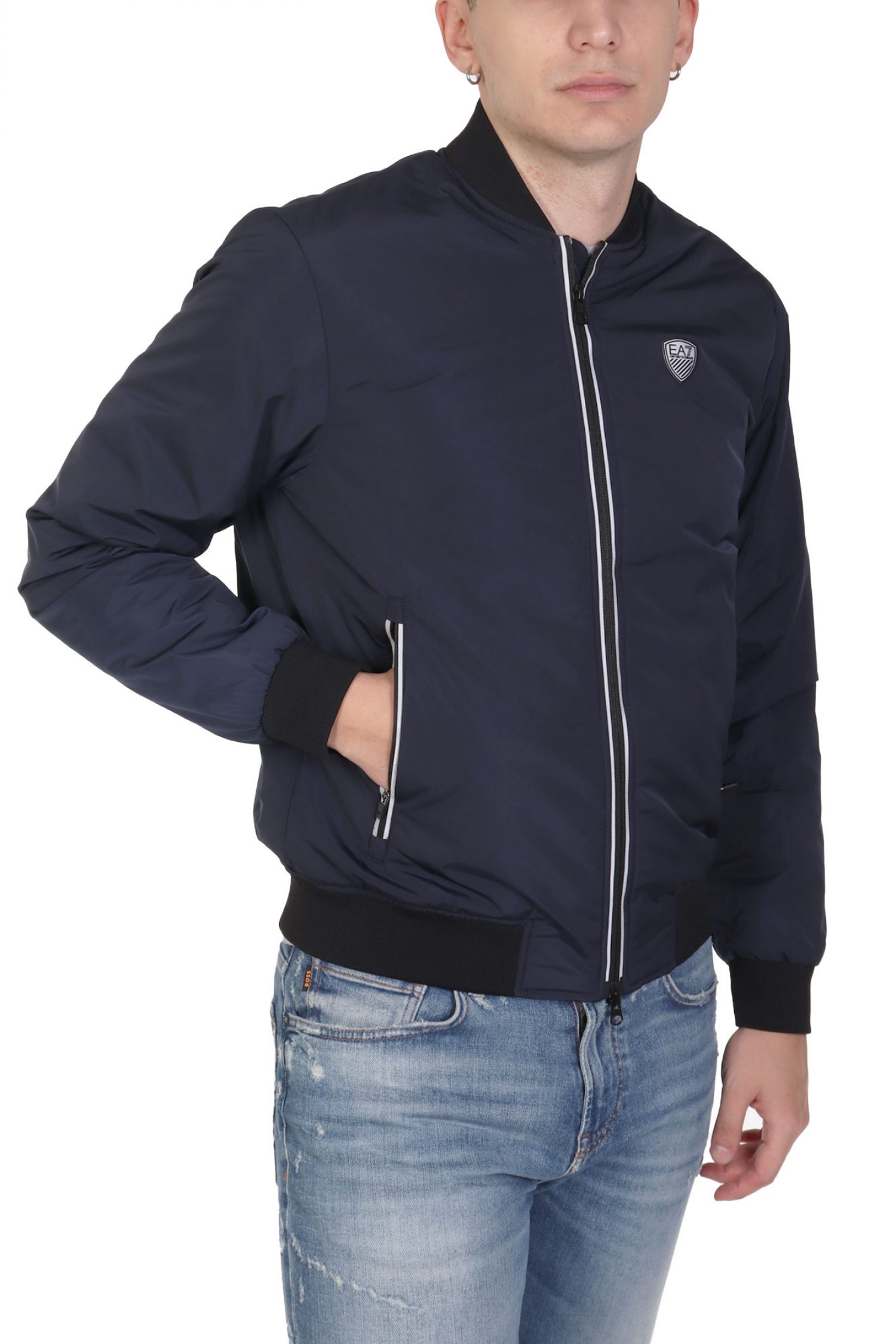 ARMANI 7 ΜΠΟΥΦΑΝ BOMBER LOGO ΜΠΛΕ