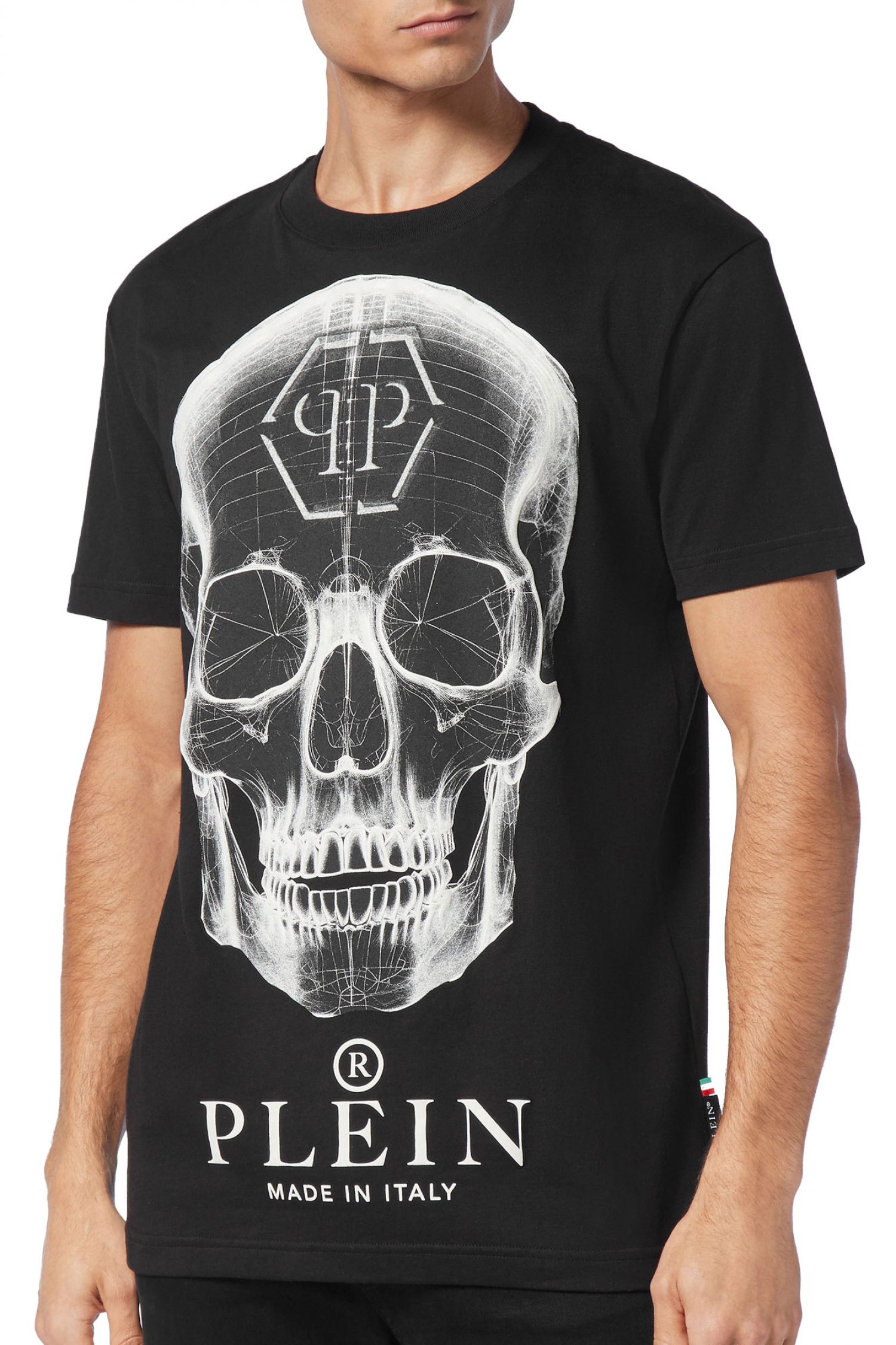 PHILIPP PLEIN T-SHIRT ROUND NECK SS SKULL ΜΑΥΡΟ φωτογραφία