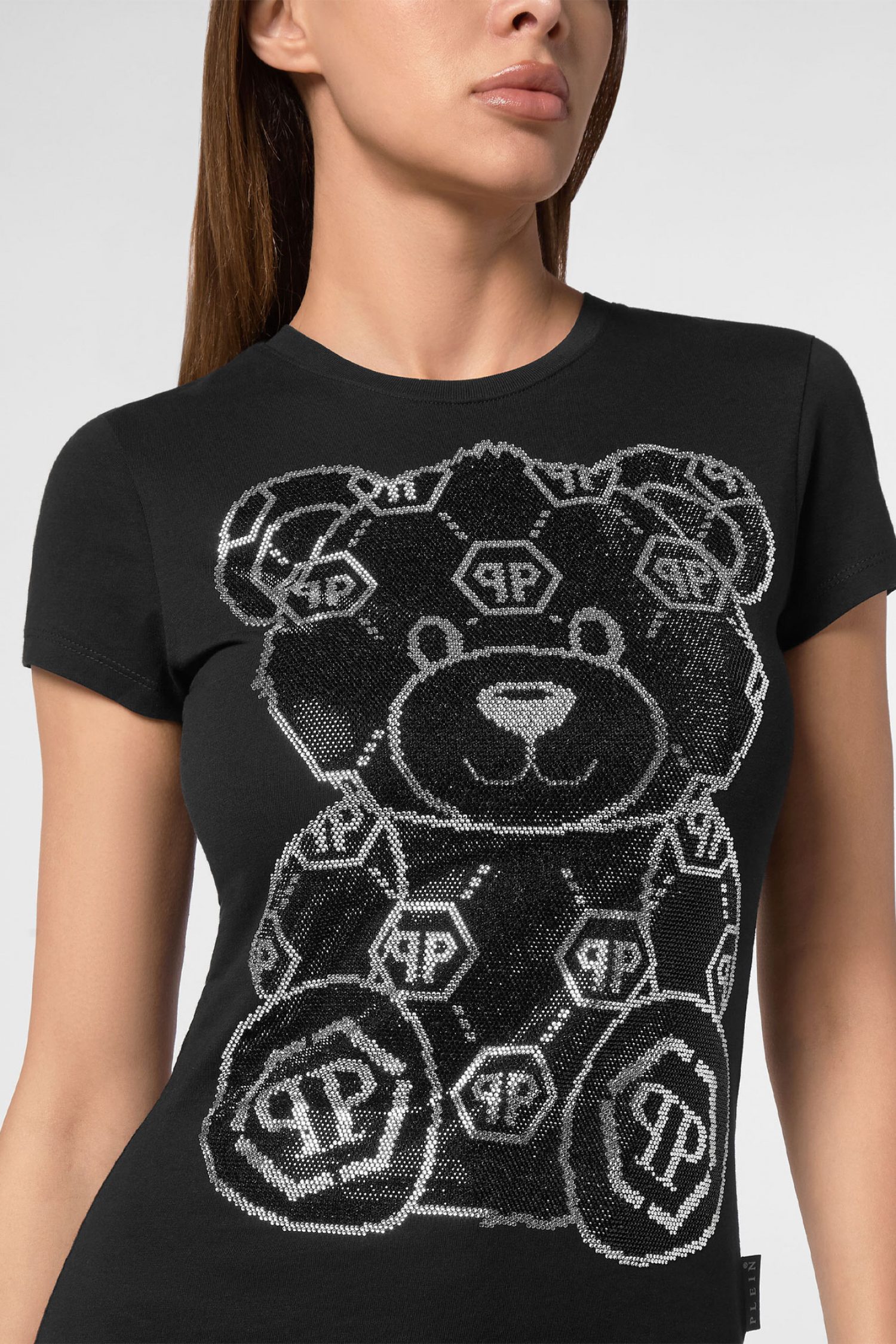 PHILIPP PLEIN T-SHIRT SEXY PURE TEDDY BEAR ΣΤΡΑΣ ΜΑΥΡΟ φωτογραφία