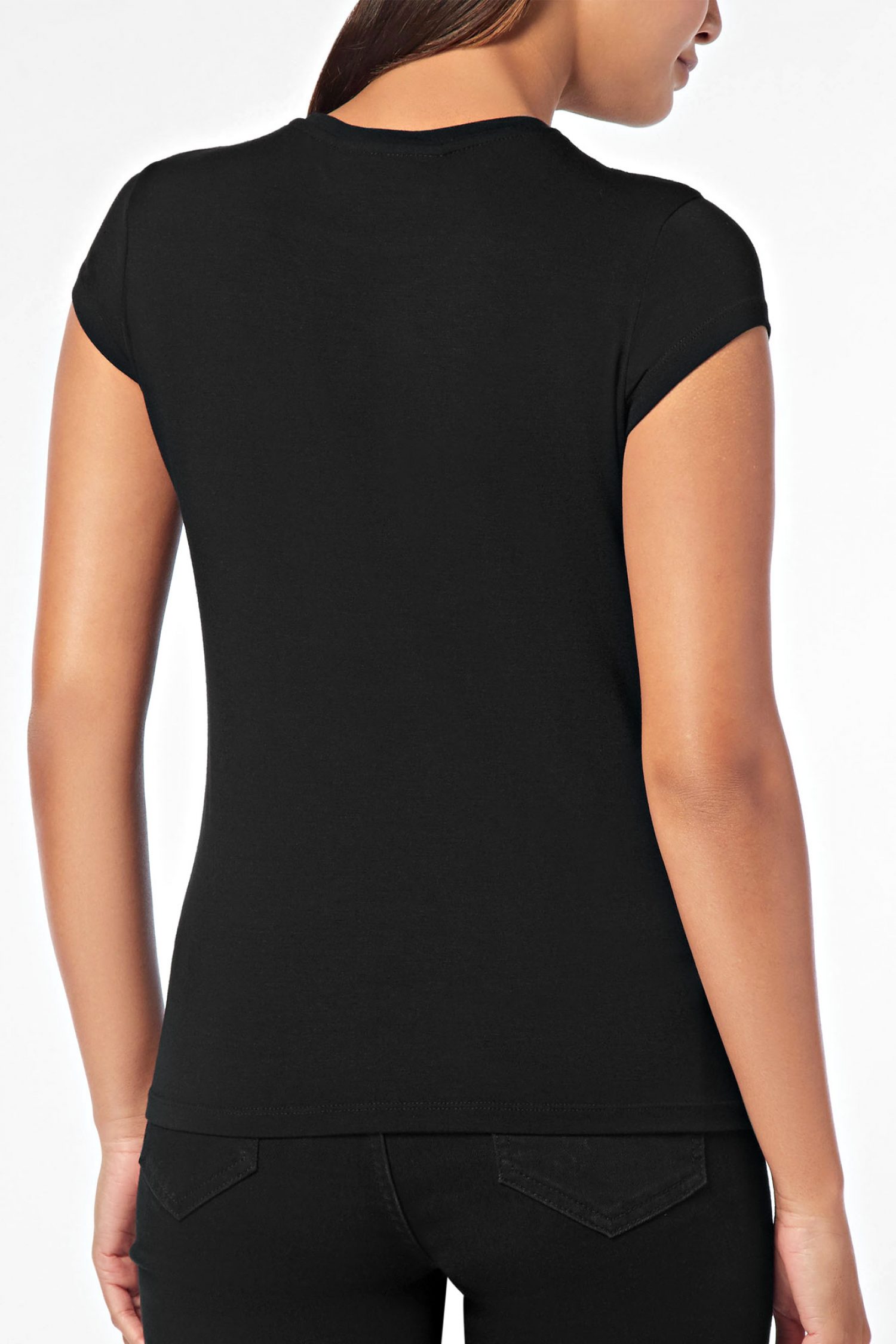 PHILIPP PLEIN T-SHIRT ROUND NECK SS ALL OVER MONOGRAM C-THROU ΜΑΥΡΟ