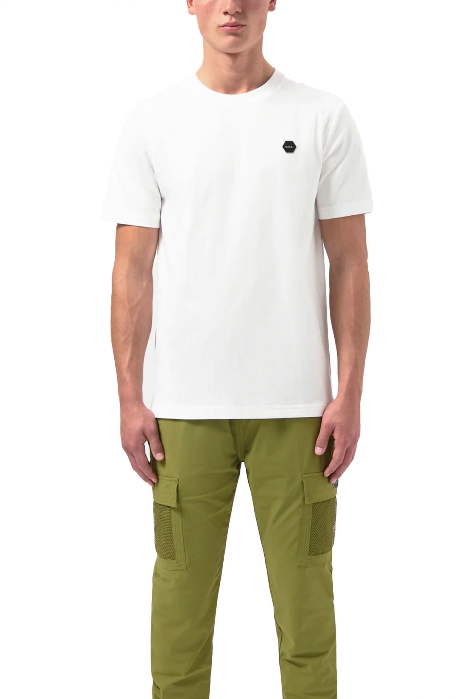 BALR. T-SHIRT HEXLINE REGULAR FIT LOGO ΛΕΥΚΟ