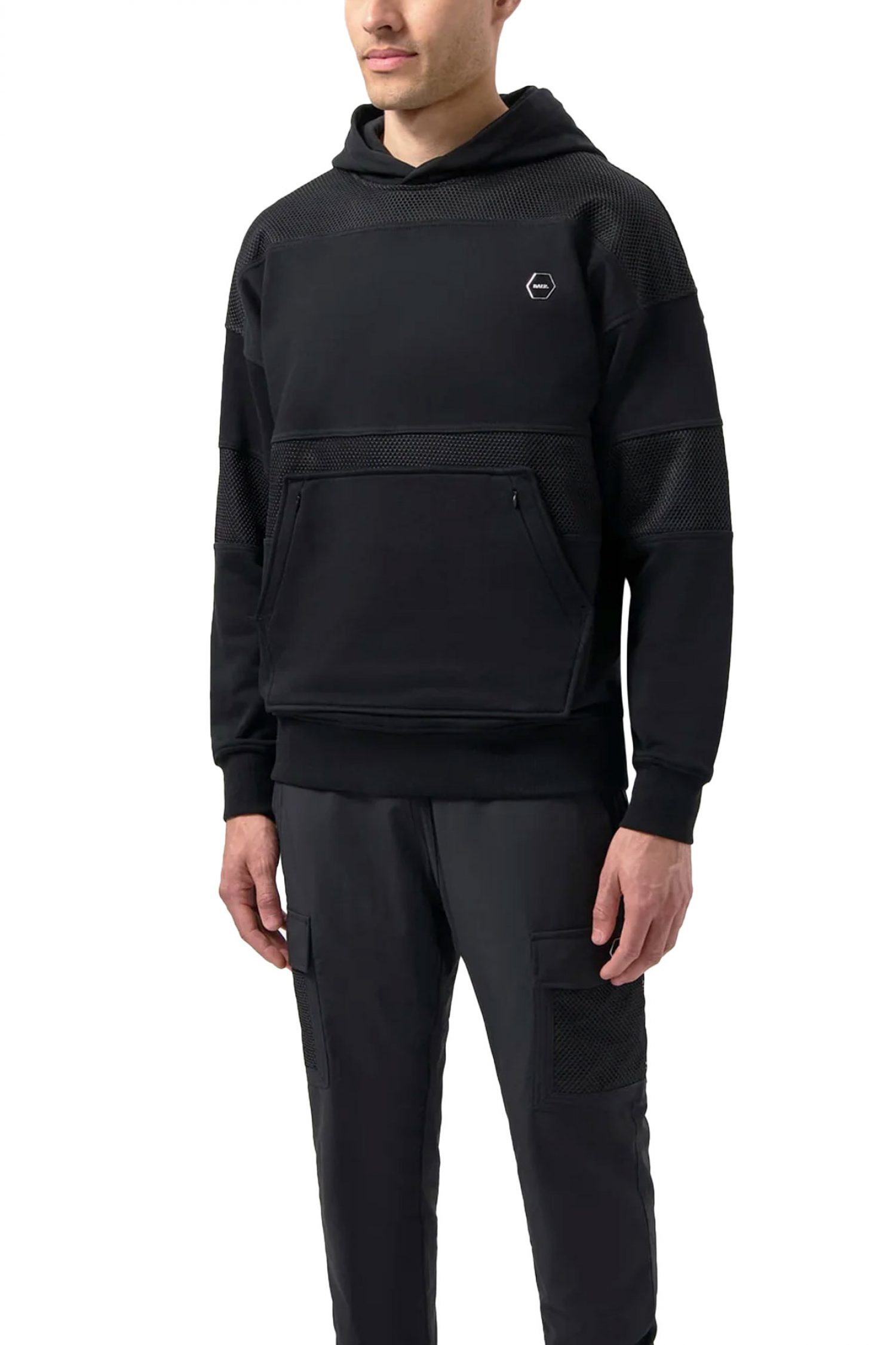 BALR. ΦΟΥΤΕΡ HOODIE HEXLINE BOX FIT LOGO ΜΑΥΡΟ