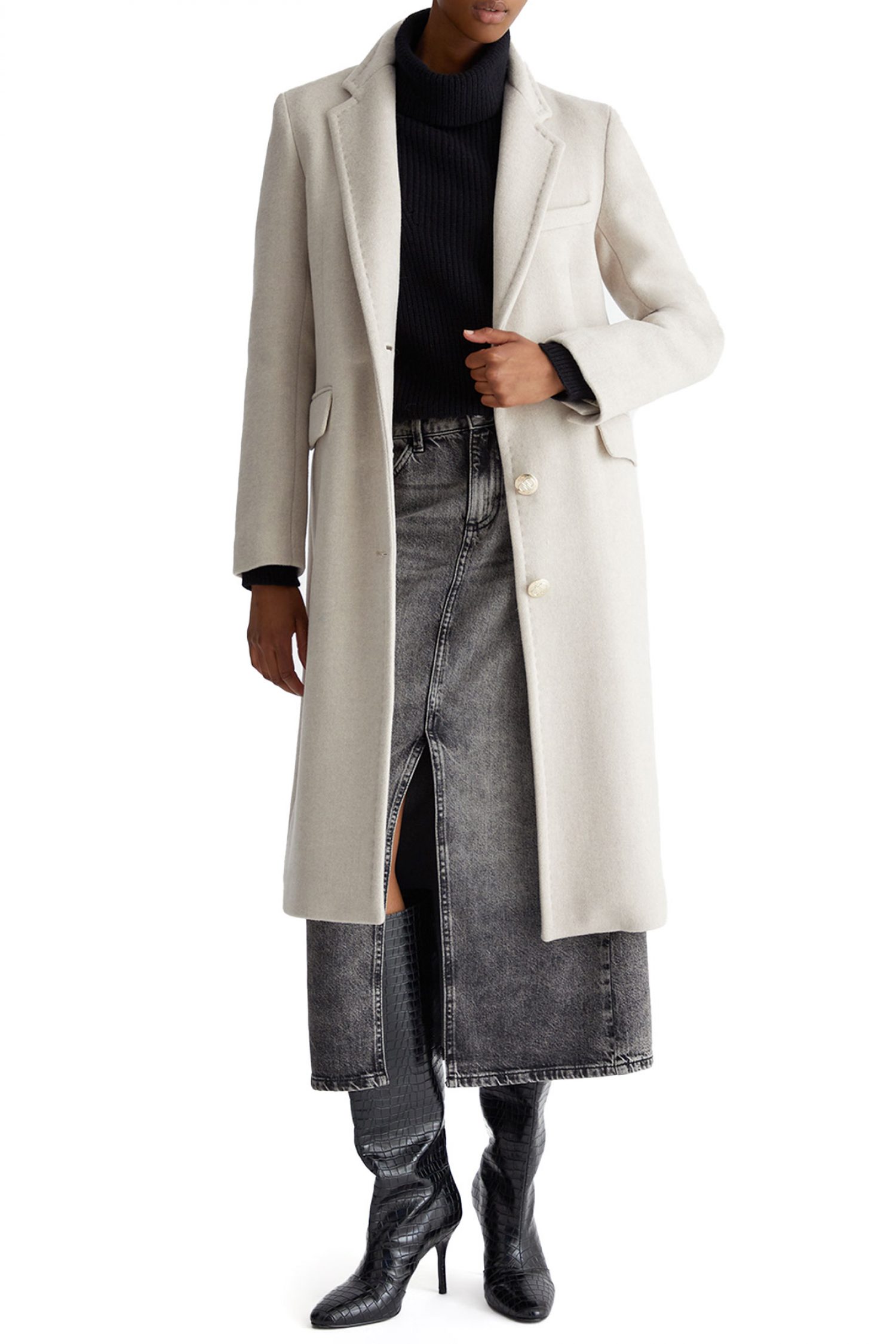 LIU-JO ΠΑΛΤΟ SLIM ΕΚΡΟΥ φωτογραφία