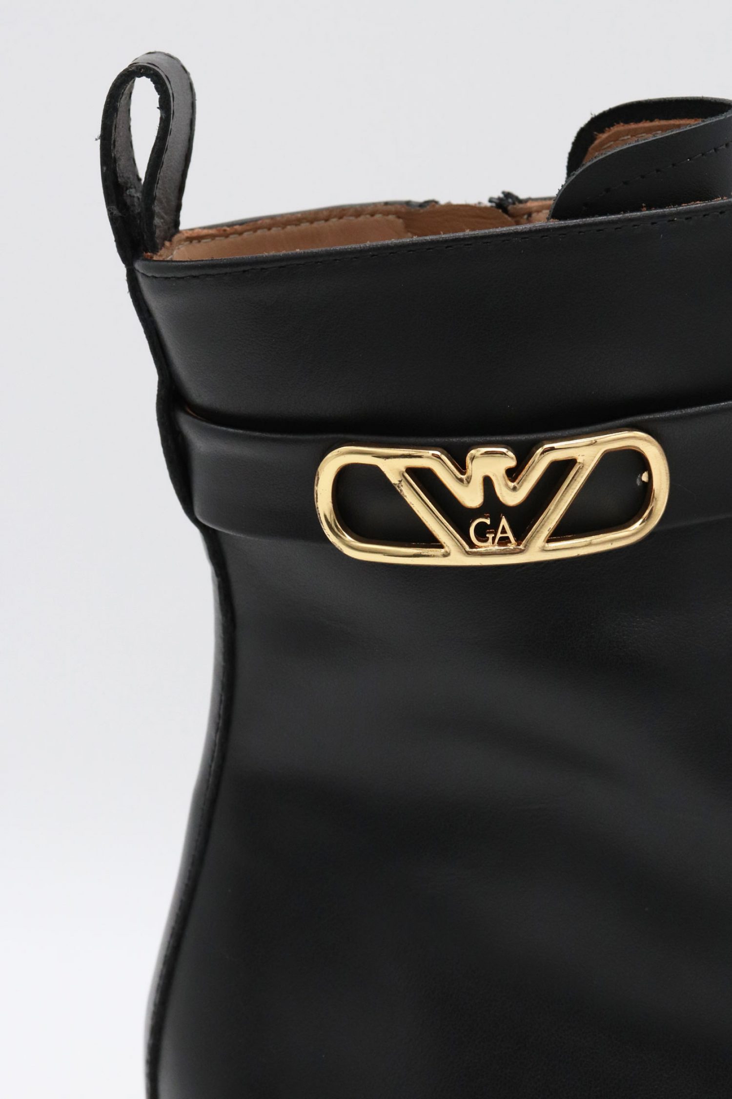 EMPORIO ARMANI ΠΑΠΟΥΤΣΙΑ ΜΠΟΤΕΣ ΑΡΒΥΛΑΚΙ LOGO ΦΕΡΜΟΥΑΡ ΜΑΥΡΟ