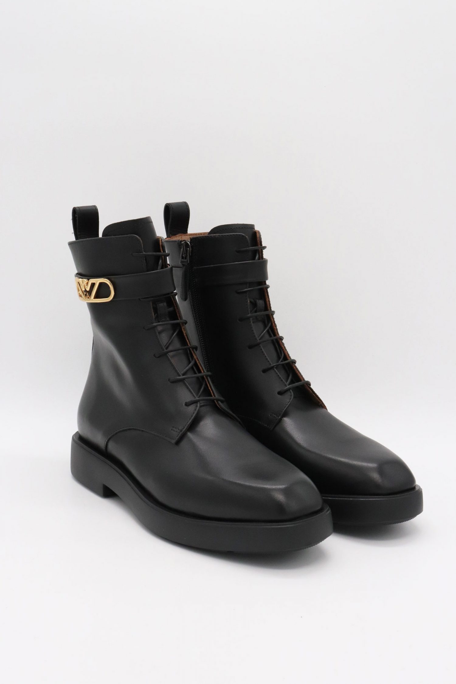 EMPORIO ARMANI ΠΑΠΟΥΤΣΙΑ ΜΠΟΤΕΣ ΑΡΒΥΛΑΚΙ LOGO ΦΕΡΜΟΥΑΡ ΜΑΥΡΟ