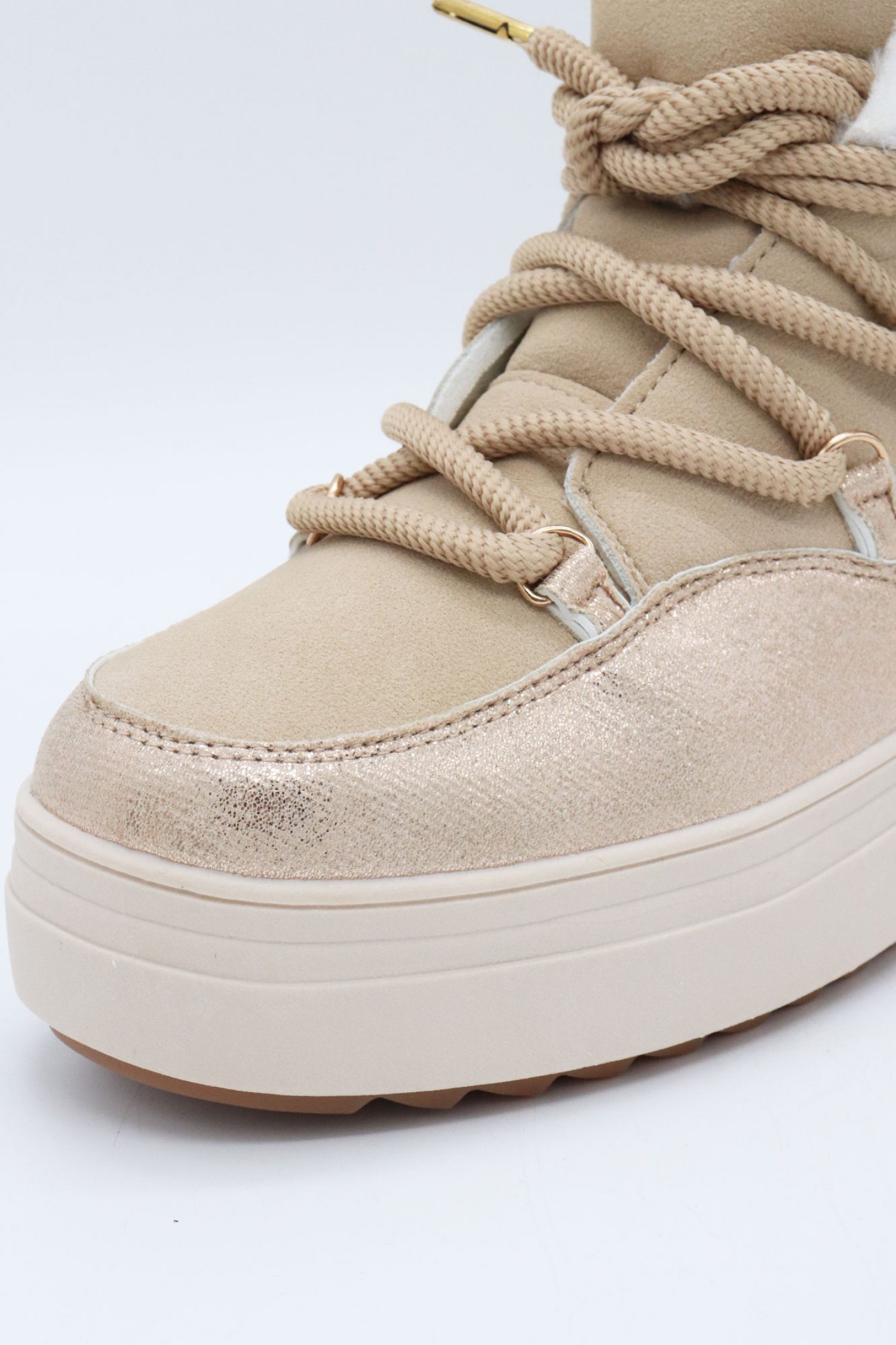 U.S. POLO ASSN. ΠΑΠΟΥΤΣΙΑ MΠΟΤΑΚΙΑ ΓΟΥΝΑ ΕΣΩΤΕΡΙΚΗ LOGO ΜΠΕΖ/ΧΡΥΣΟ