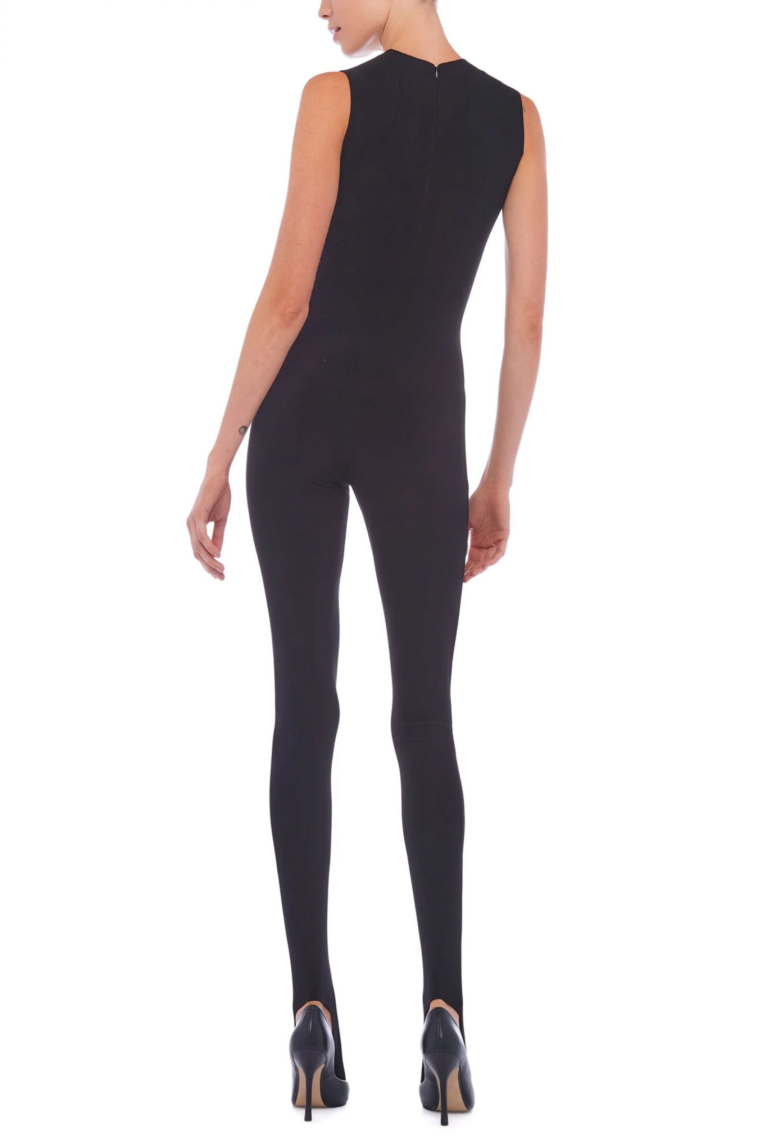 NORMA KAMALI ΟΛΟΣΩΜΗ ΦΟΡΜΑ SLEEVELESS CATSUIT ΜΑΥΡΟ