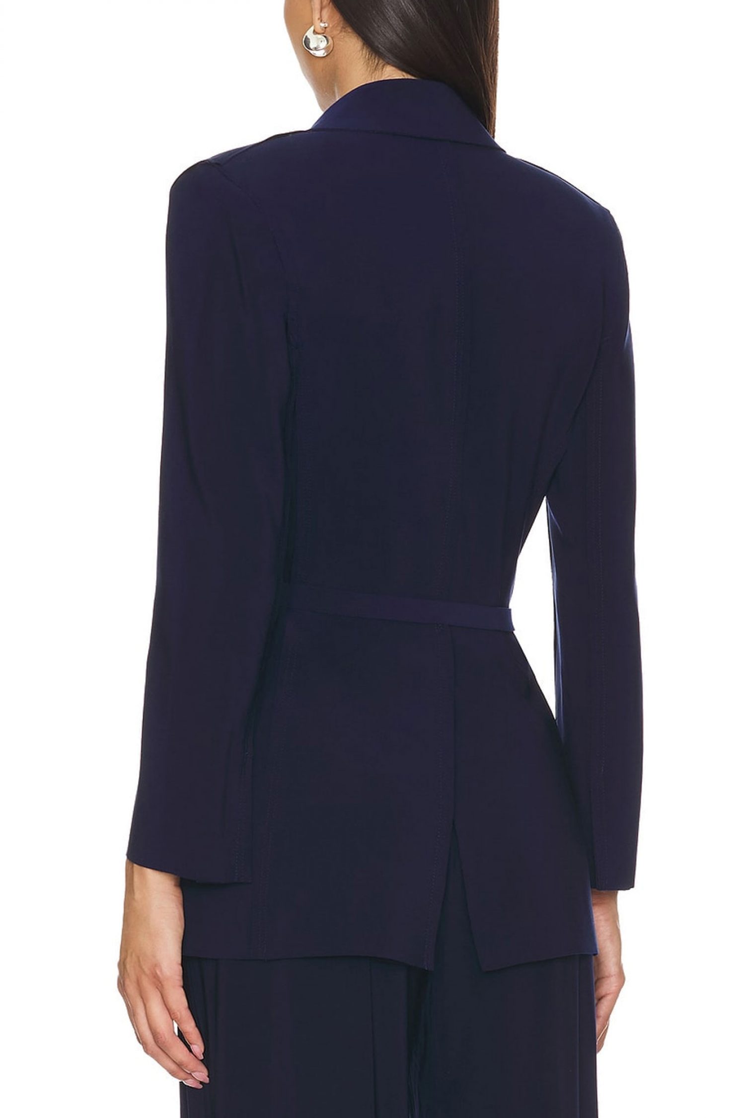 NORMA KAMALI ΣΑΚΑΚΙ CLASSIC DOUBLE BREASTED ΣΚΟΥΡΟ ΜΠΛΕ