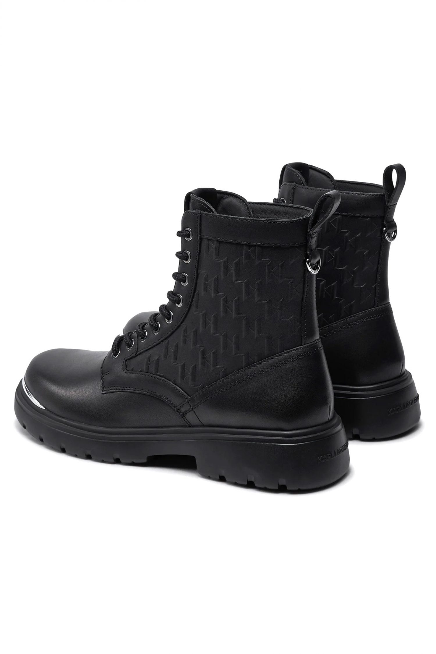 KARL LAGERFELD ΠΑΠΟΥΤΣΙΑ ΜΠΟΤΑΚΙΑ MASON HI LACE BOOT ALL OVER LOGO ΜΑΥΡΟ