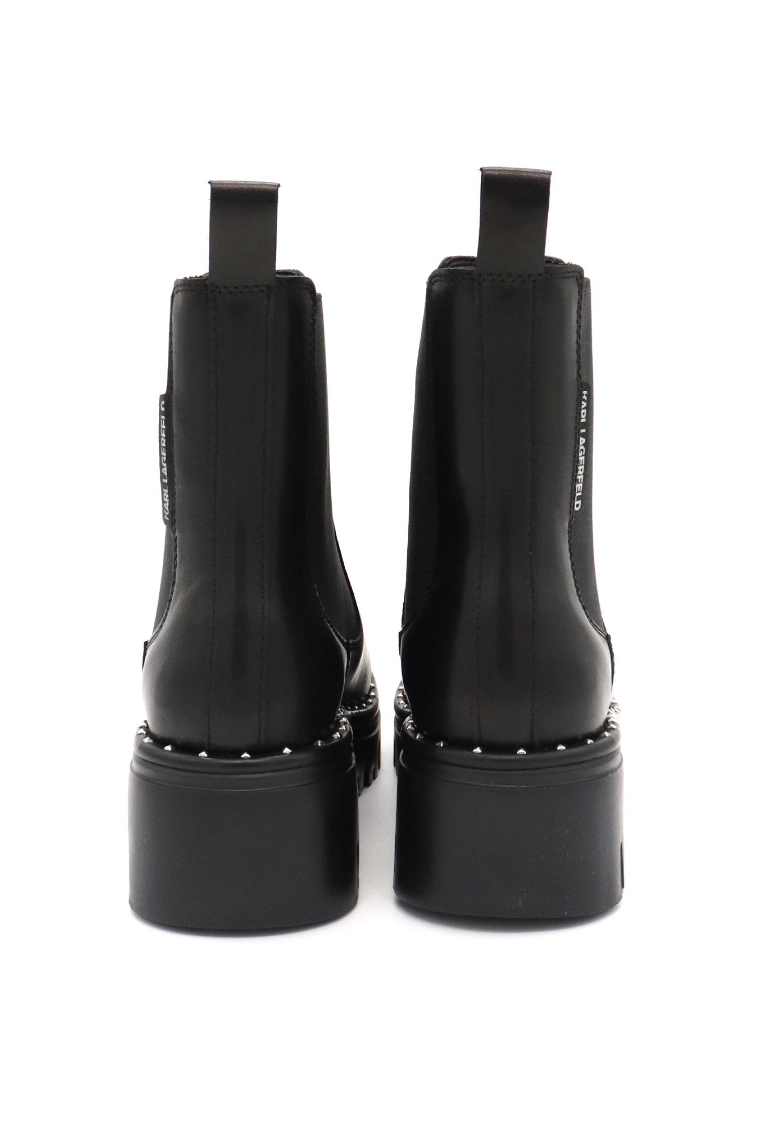 KARL LAGERFELD ΠΑΠΟΥΤΣΙΑ MΠΟΤΑΚΙΑ AΝKLE GORE BOOT ΤΡΟΥΞ LOGO ΜΑΥΡΟ φωτογραφία