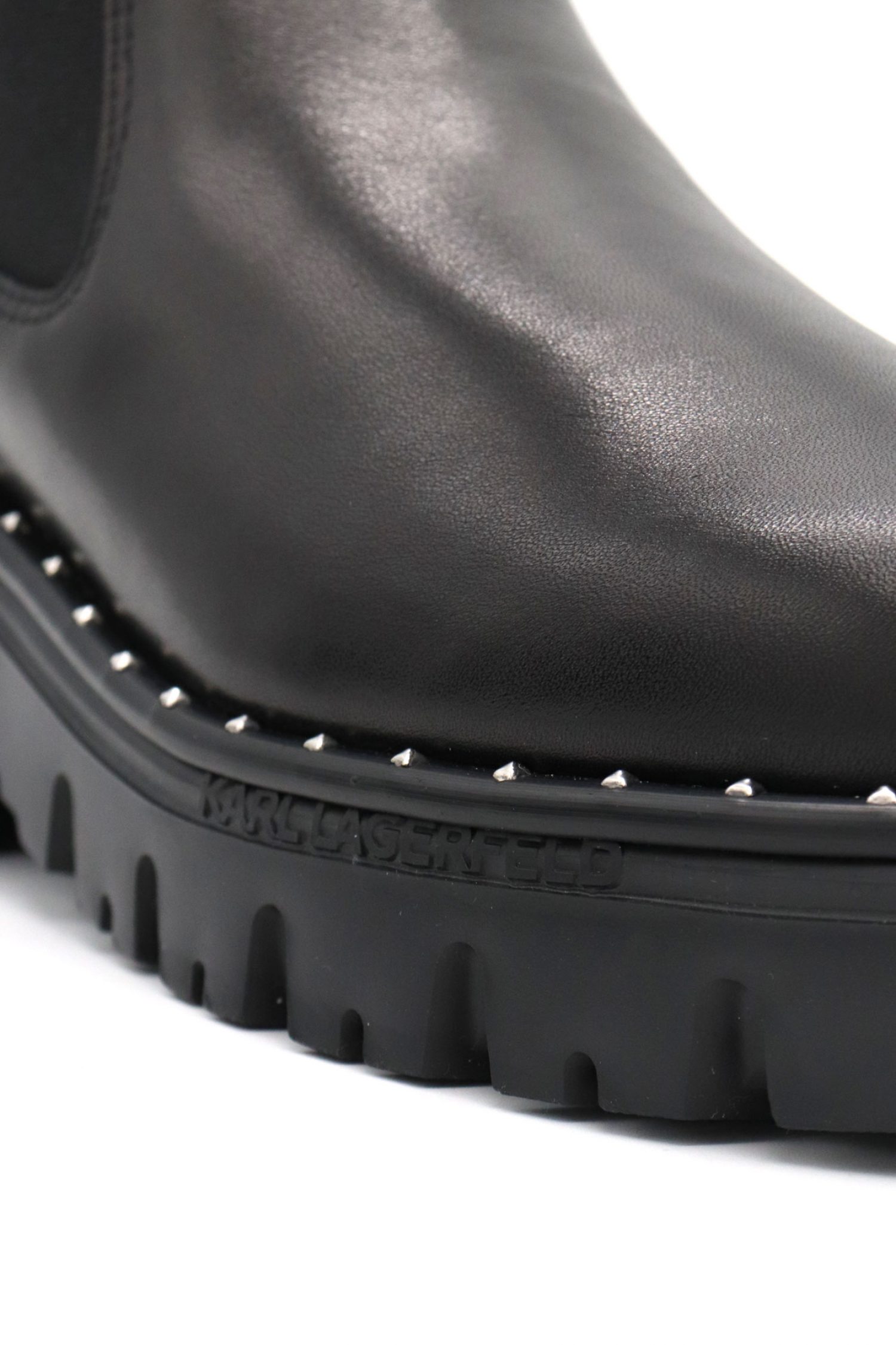 KARL LAGERFELD ΠΑΠΟΥΤΣΙΑ MΠΟΤΑΚΙΑ AΝKLE GORE BOOT ΤΡΟΥΞ LOGO ΜΑΥΡΟ φωτογραφία