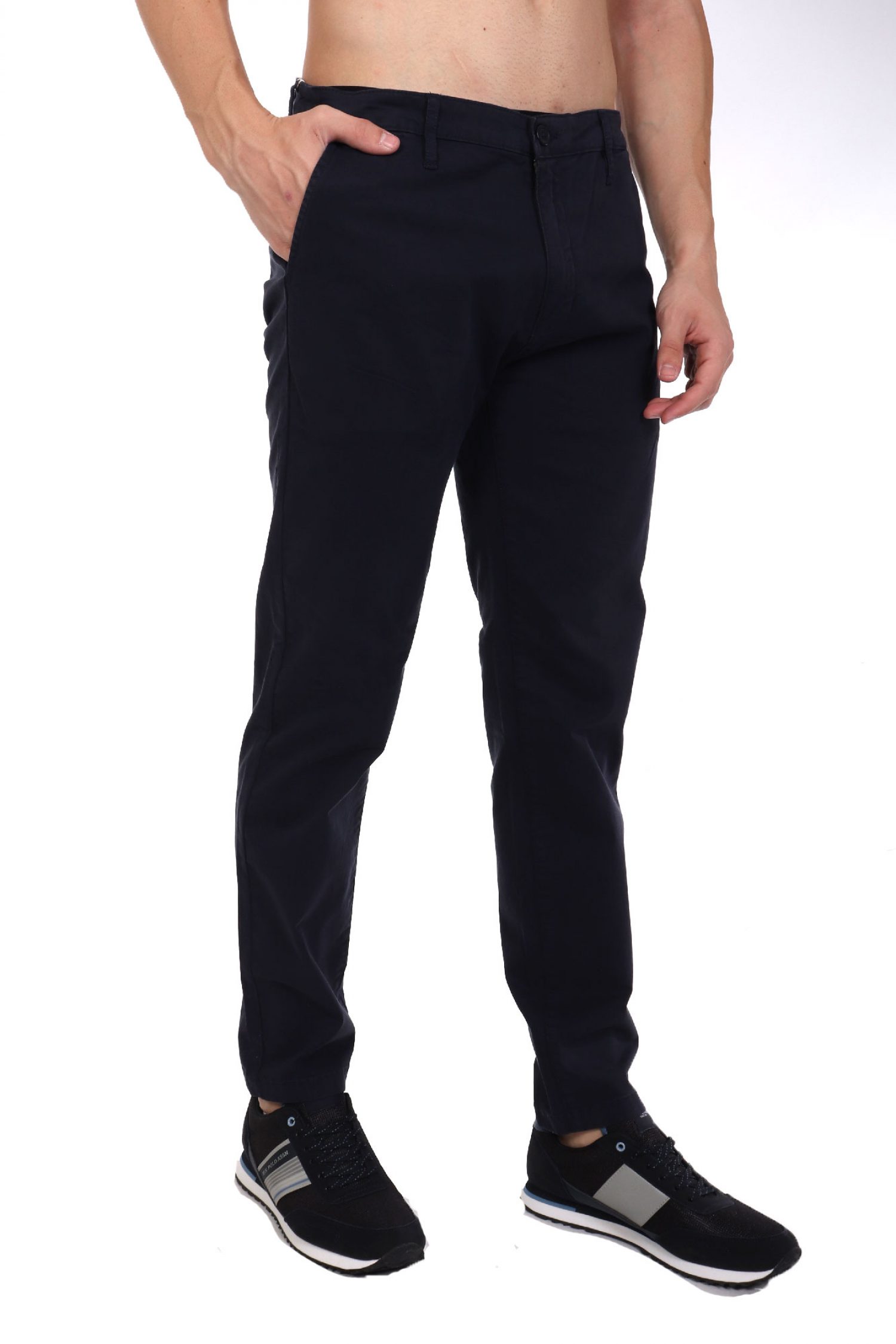 GUESS JEANS ΠΑΝΤΕΛΟΝΙ CHINO SLIM FIT ΣΚΟΥΡΟ ΜΠΛΕ