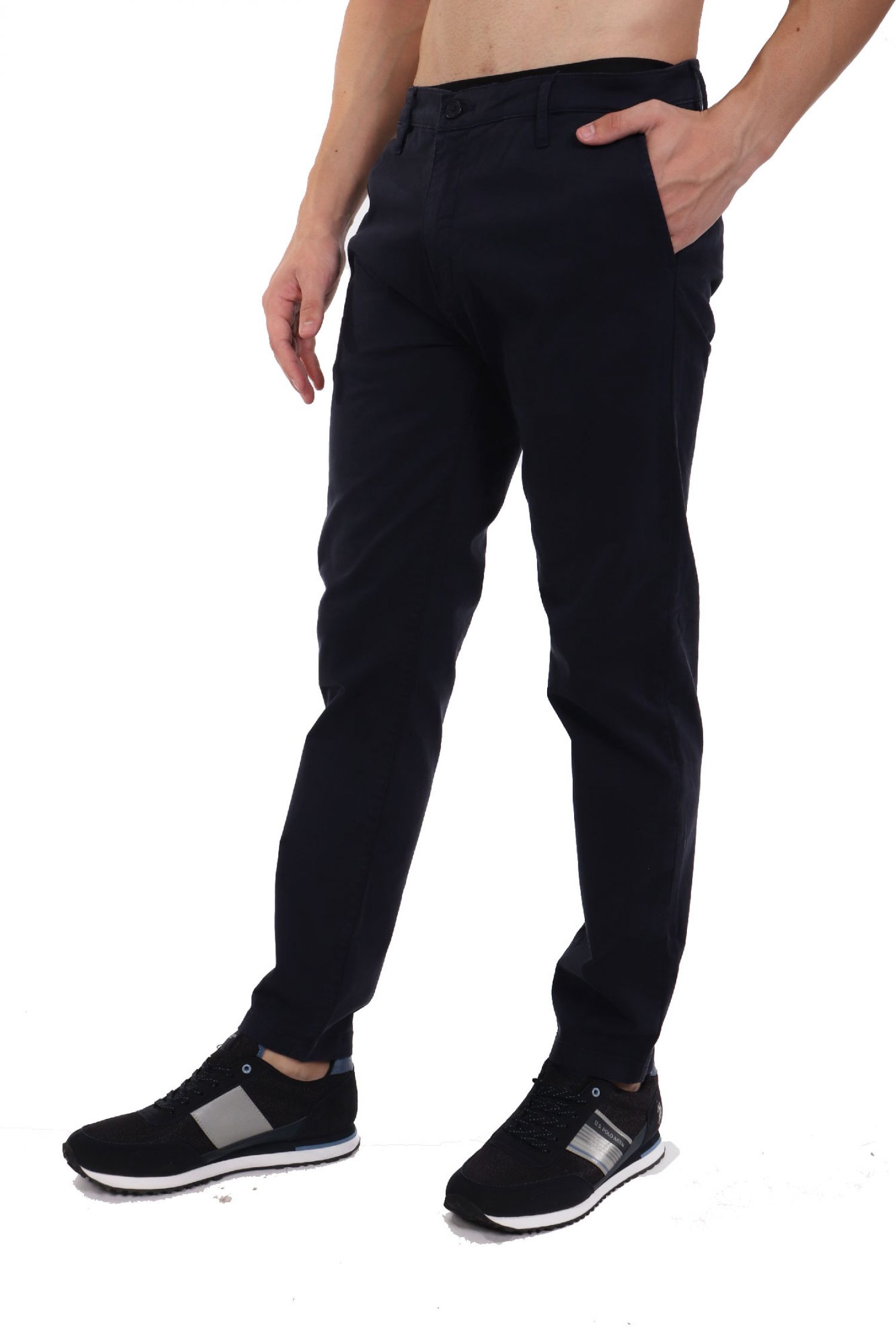 GUESS JEANS ΠΑΝΤΕΛΟΝΙ CHINO SLIM FIT ΣΚΟΥΡΟ ΜΠΛΕ