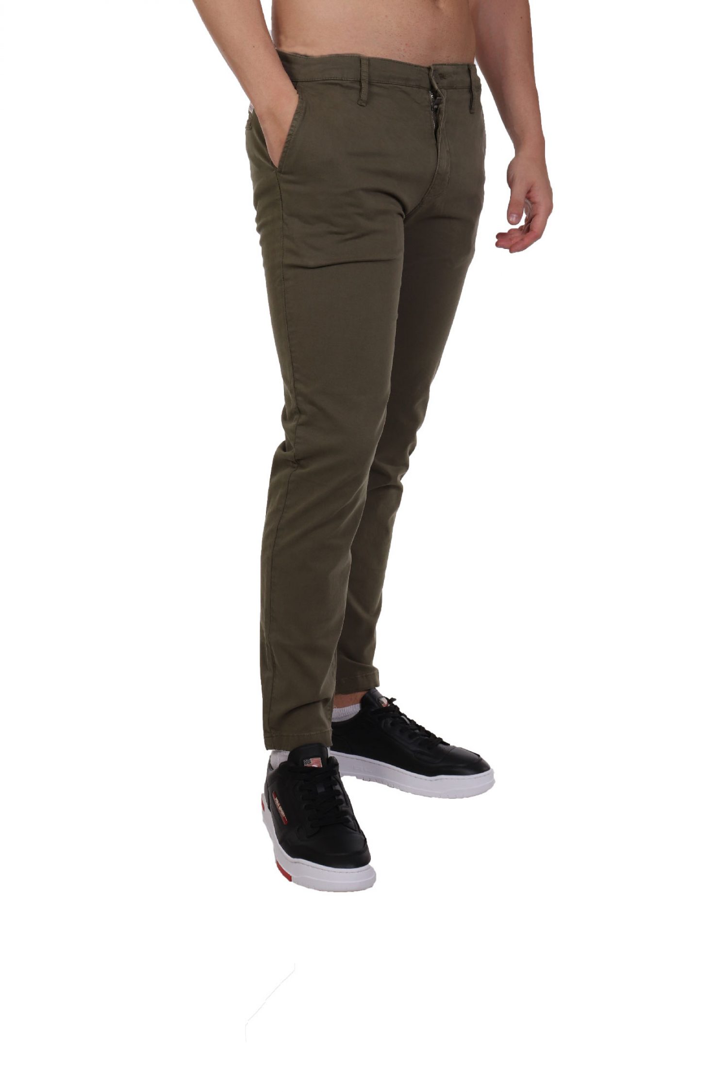 GUESS JEANS ΠΑΝΤΕΛΟΝΙ CHINO SLIM FIT ΧΑΚΙ