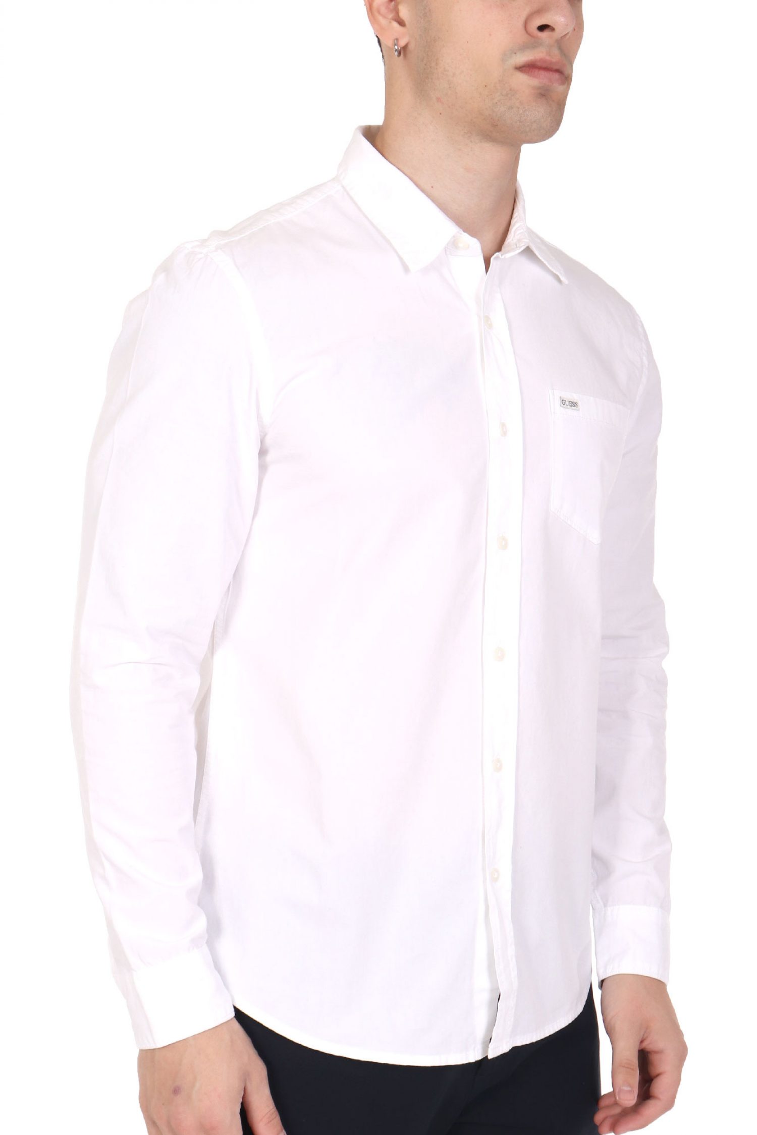 GUESS JEANS ΠΟΥΚΑΜΙΣΟ SLIM FIT ΛΕΥΚΟ φωτογραφία