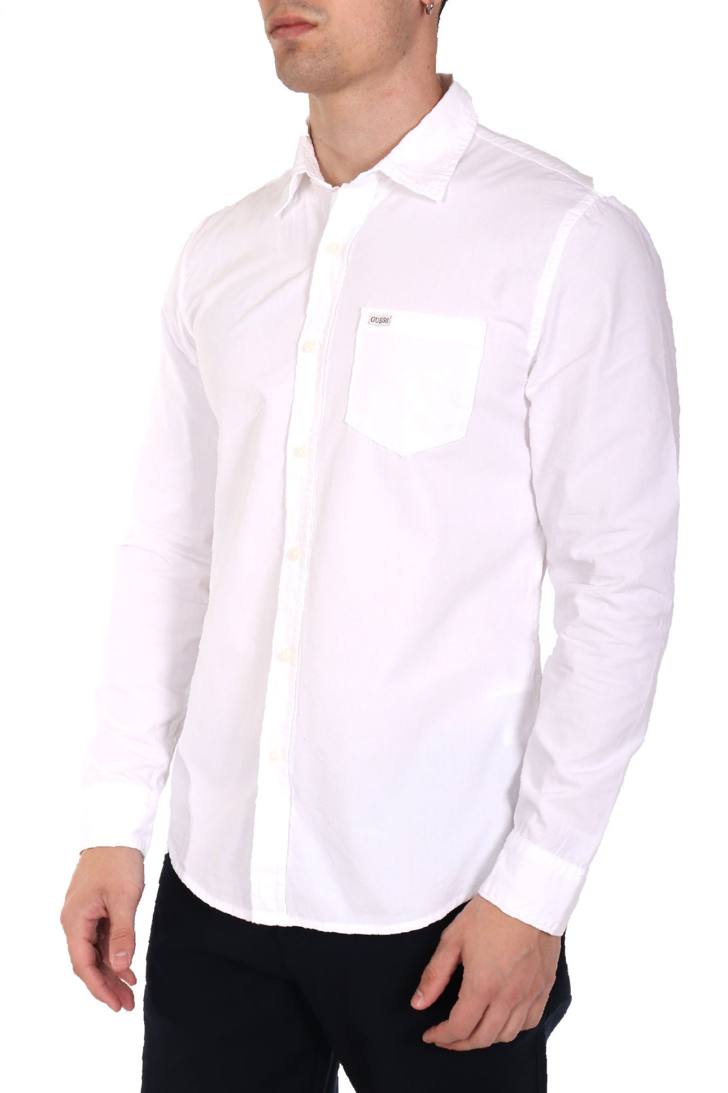 GUESS JEANS ΠΟΥΚΑΜΙΣΟ SLIM FIT ΛΕΥΚΟ φωτογραφία