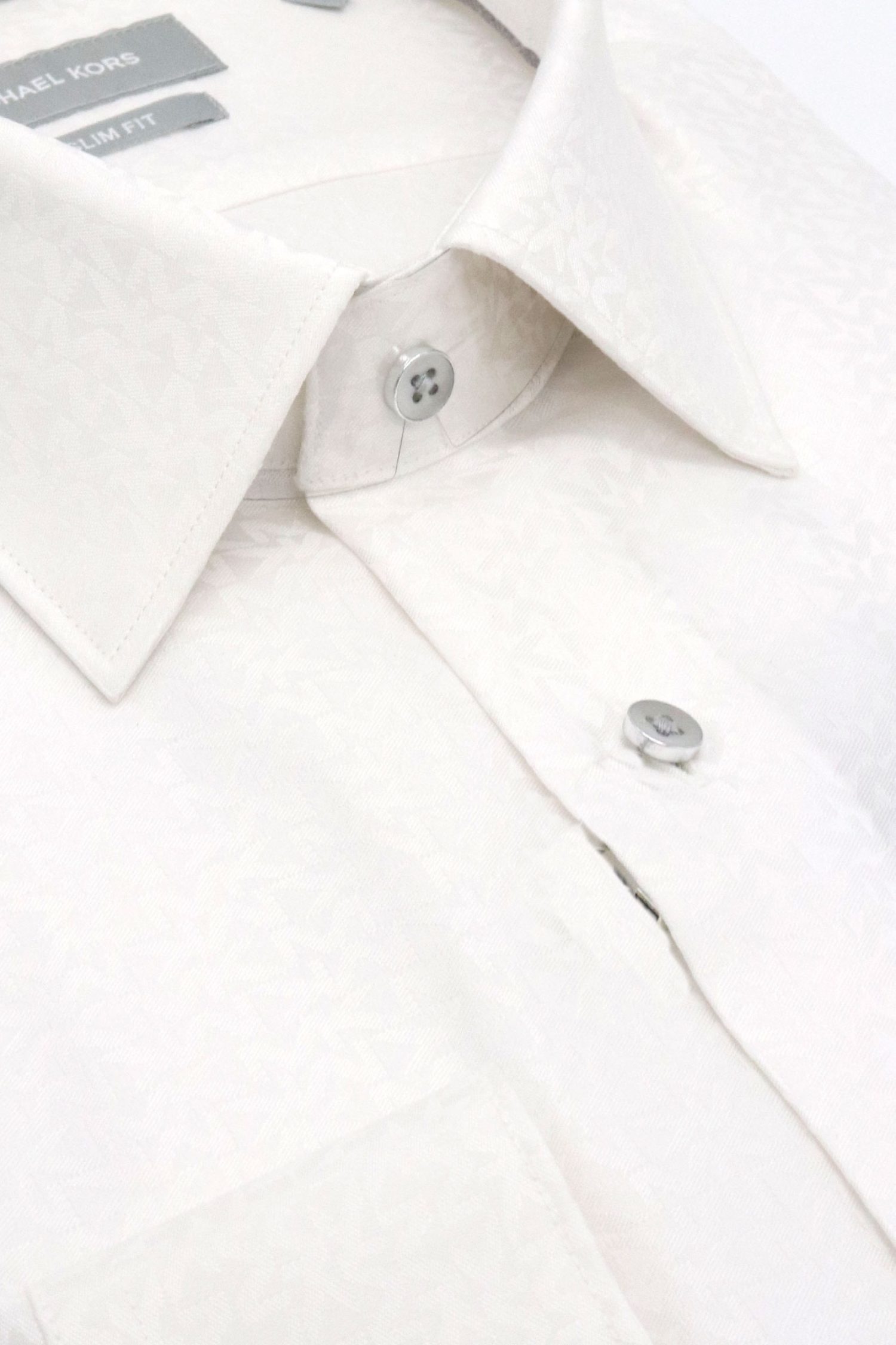 MICHAEL KORS ΠΟΥΚΑΜΙΣΟ ALLOVER LOGO SLIM FIT ΛΕΥΚΟ