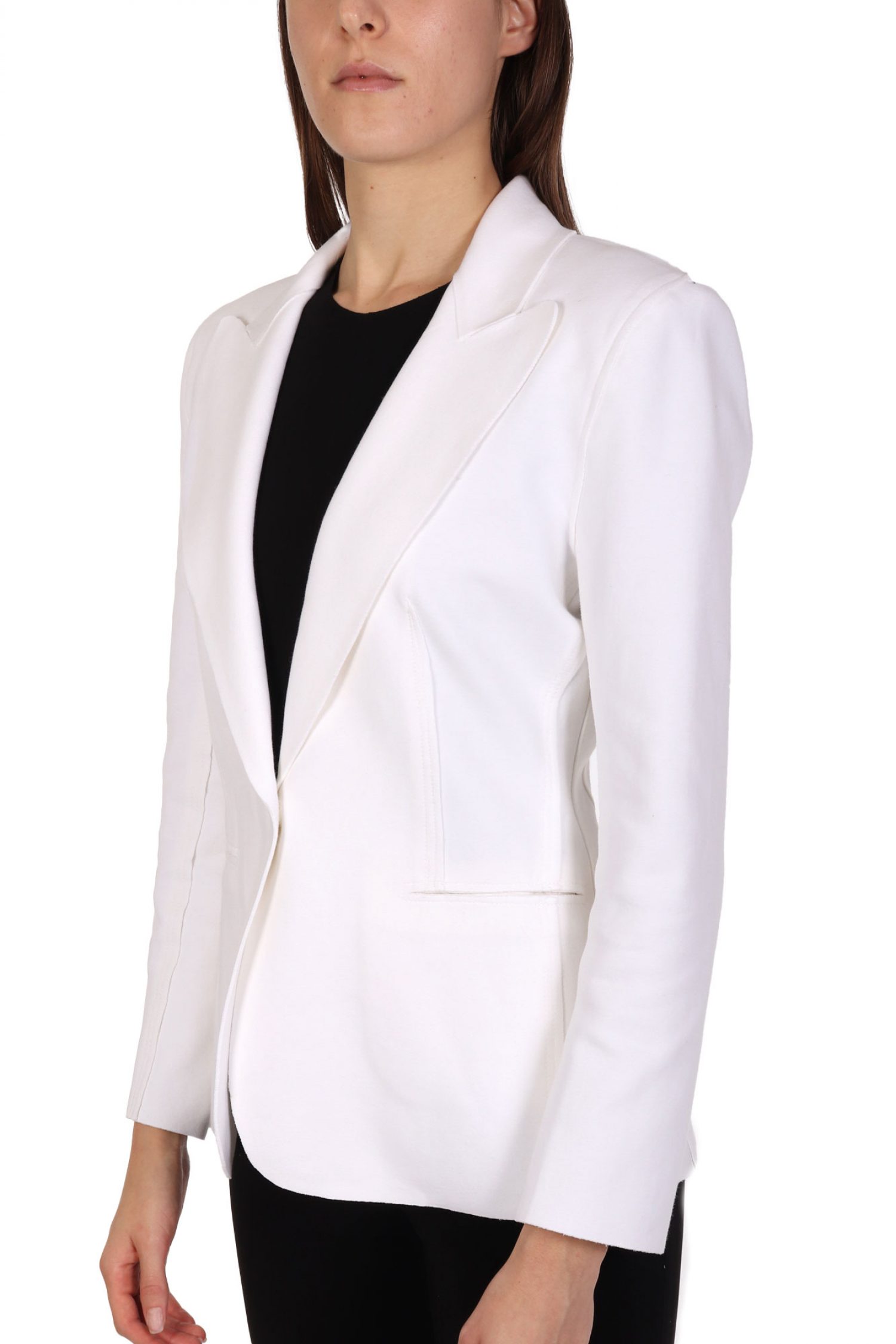 NORMA KAMALI ΣΑΚΑΚΙ CLASSIC DOUBLE BREASTED ΛΕΥΚΟ